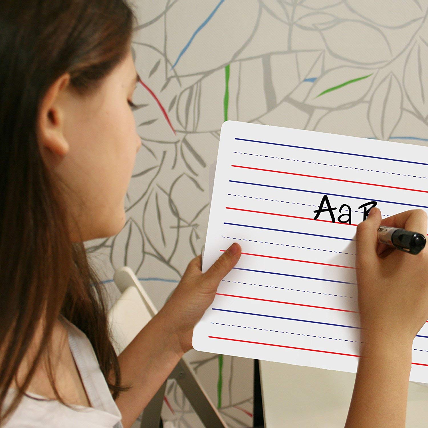 9x12 Inch Small Dry Erase Whiteboard with Ruled Lines for Office & Home Use