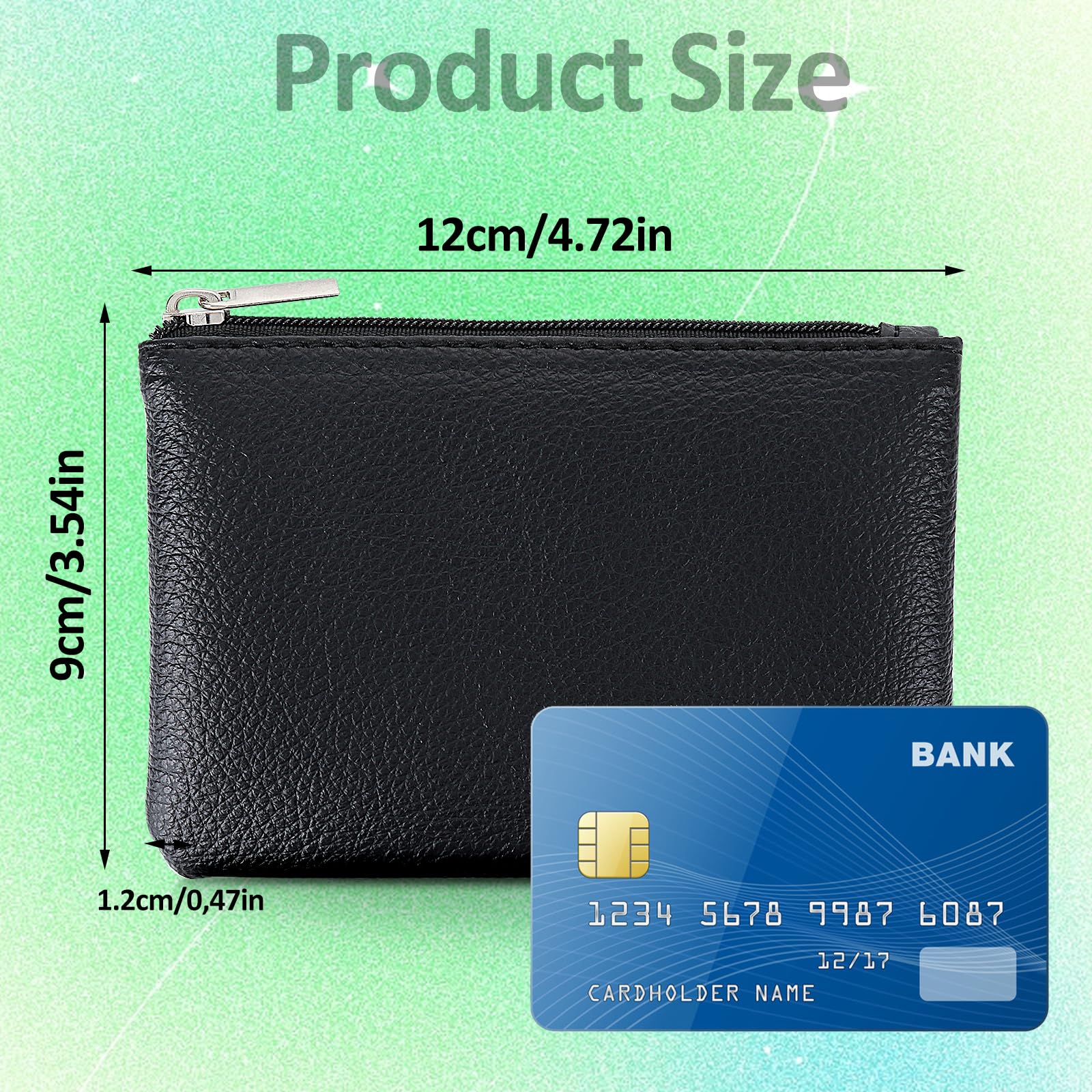 Simarro 4-Piece Set PU Leather Zipper Coin Purse - Lychee Pattern Mini Wallet for Change, Credit Cards, ID, Keys & Lipstick | Portable Travel Organizer for Men & Women | Perfect for Daily Use, Shopping & Travel Accessories