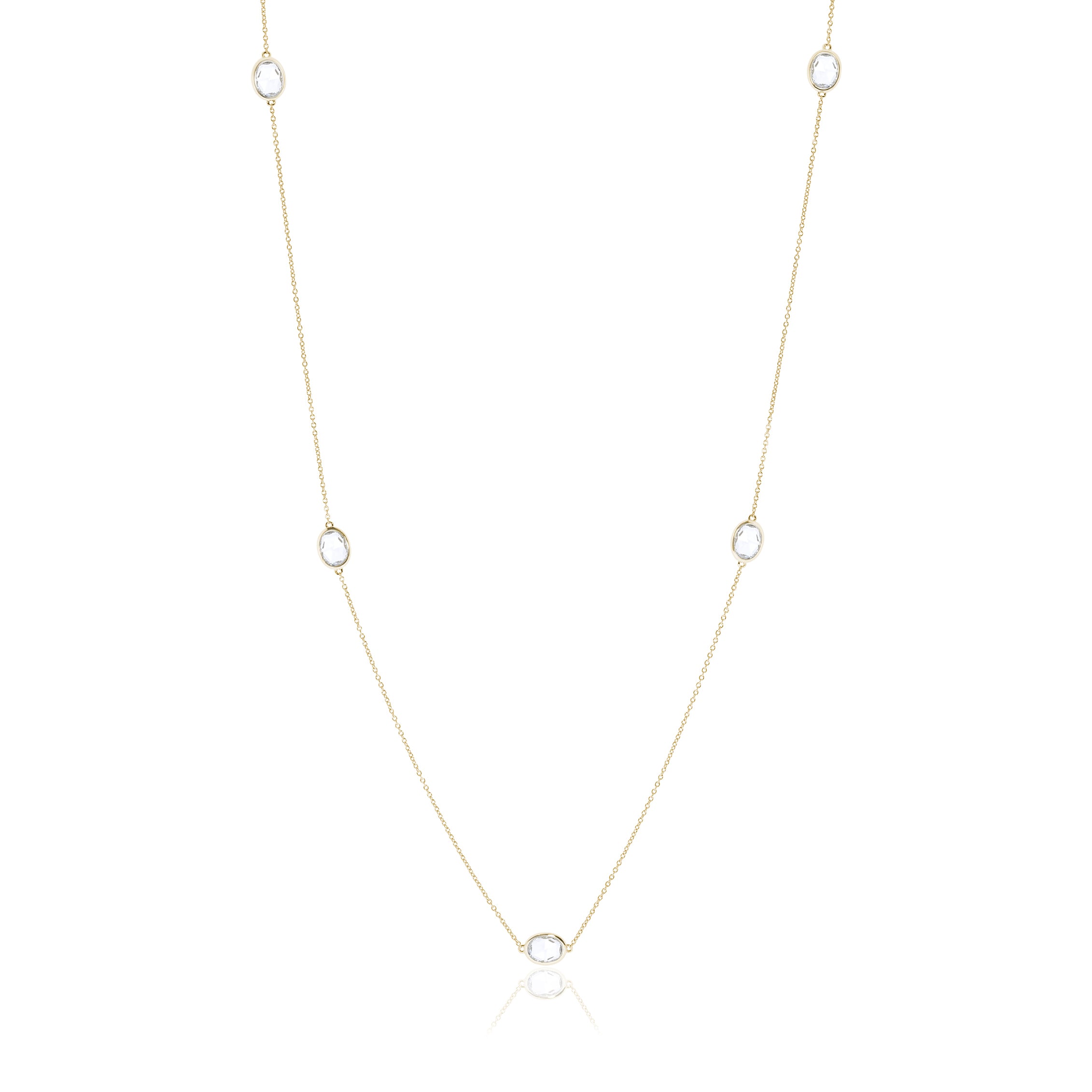 Elegant White Topaz Station Necklace - Perfect for Weddings, Anniversaries & Everyday Wear