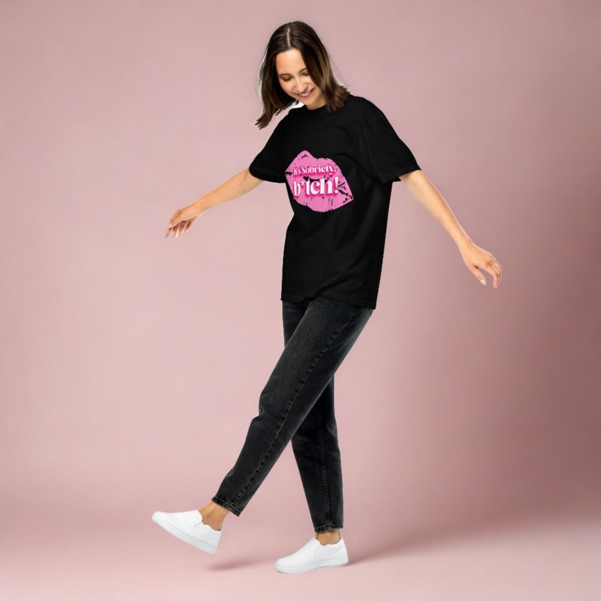 Empowering Sobriety Heavyweight T-Shirt - Motivational Recovery & Inspirational Women's Tee for AA Meetings, Sober Life & Self-Love