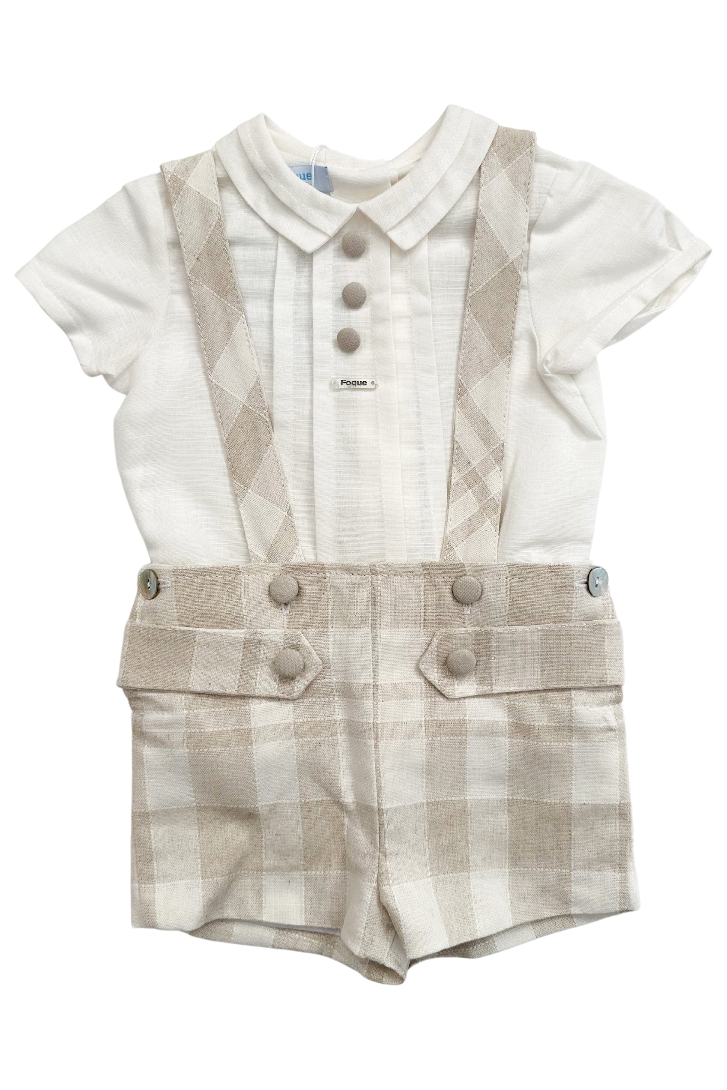 Tommy Hilfiger Men's Casual Shirt & Beige Checkered Shorts Set - Summer Outfit for Beach, Vacation and Street Style