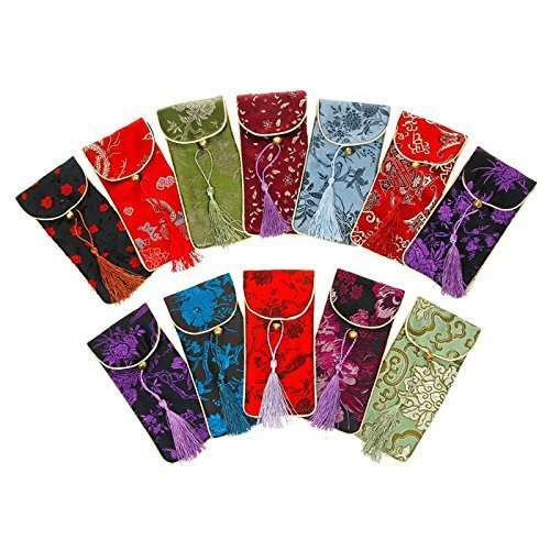 Stylish Oriental Glasses Pouch - Random Assorted Colors for Eyewear Protection | Perfect for Travel, Home Storage & Gift Giving