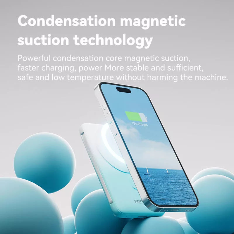 Sanag K60 Magnetic Wireless Fast Charging Power Bank 10000mAh - Portable Battery Pack for iPhone 15/14/13/12, Samsung Galaxy, AirPods | Perfect for Travel, Camping & Emergency Charging