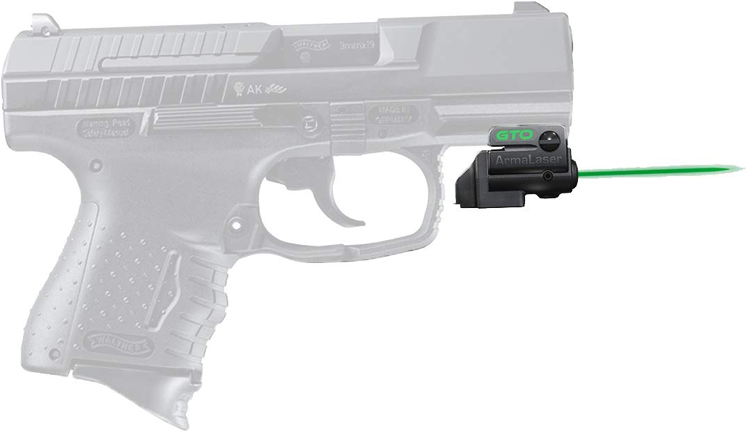 ArmaLaser GTO & FLX43 Green Laser Sight with GripTouch Switch for Walther P99c Pistol - Compact Handgun Laser for Tactical Shooting & Home Defense