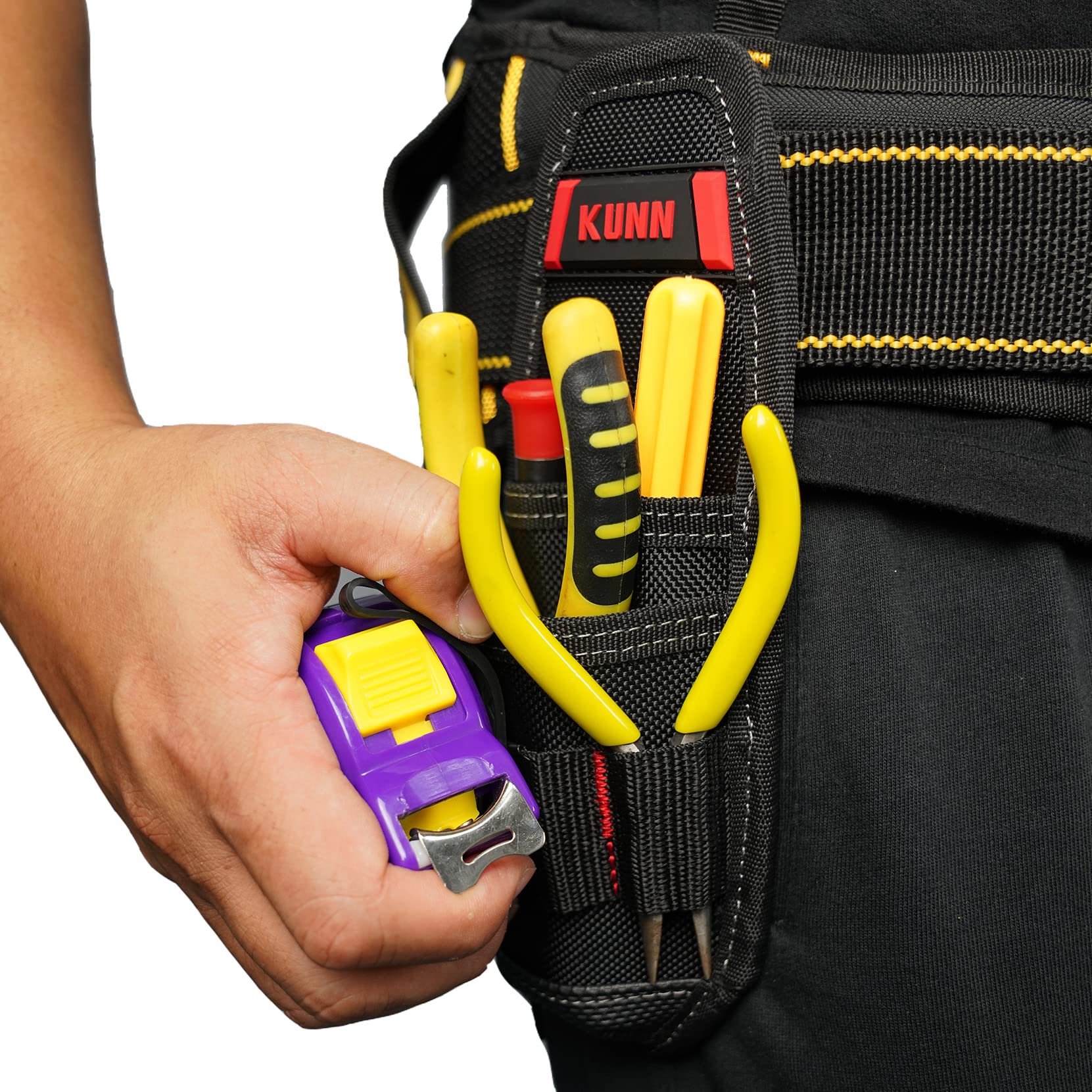 KUNN Tool Holster - Heavy Duty Cordless Drill Holder & Small Tool Pouch for Electricians, Carpenters & DIY - Perfect for Work Belt, Tool Belt & Job Site Organization