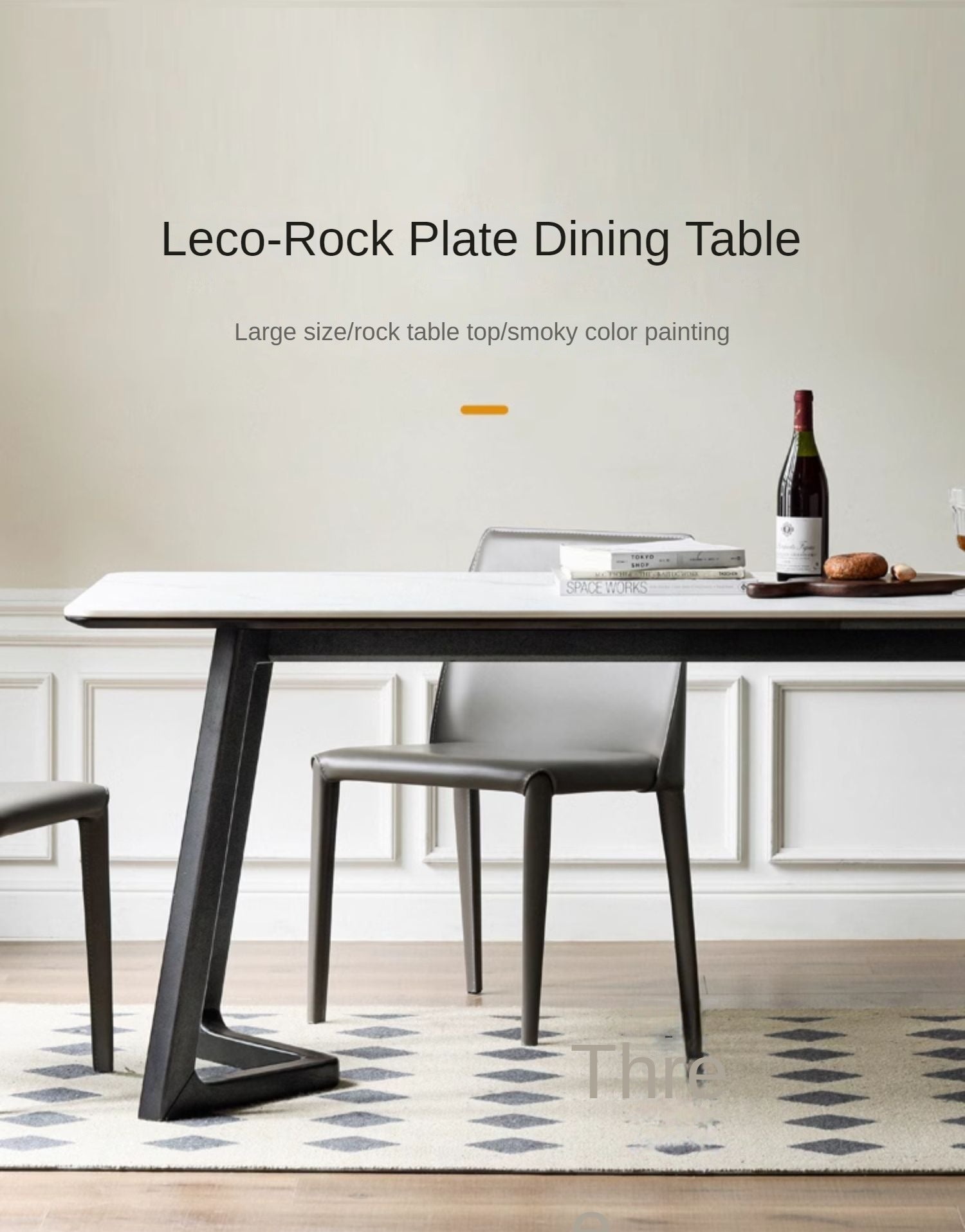 Solid Oak Wood Nordic Style Light Luxury Rock Dining Table - Perfect for Modern Farmhouse, Minimalist & Contemporary Dining Rooms