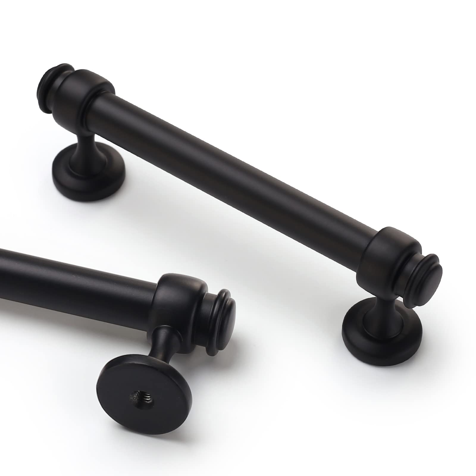 10 Pack Matte Black Kitchen Cabinet Handles - 4 Inch (102mm) Modern Cabinet Pulls for Cupboard, Drawer & Dresser - Durable Hardware for Home, Office & Kitchen Renovation