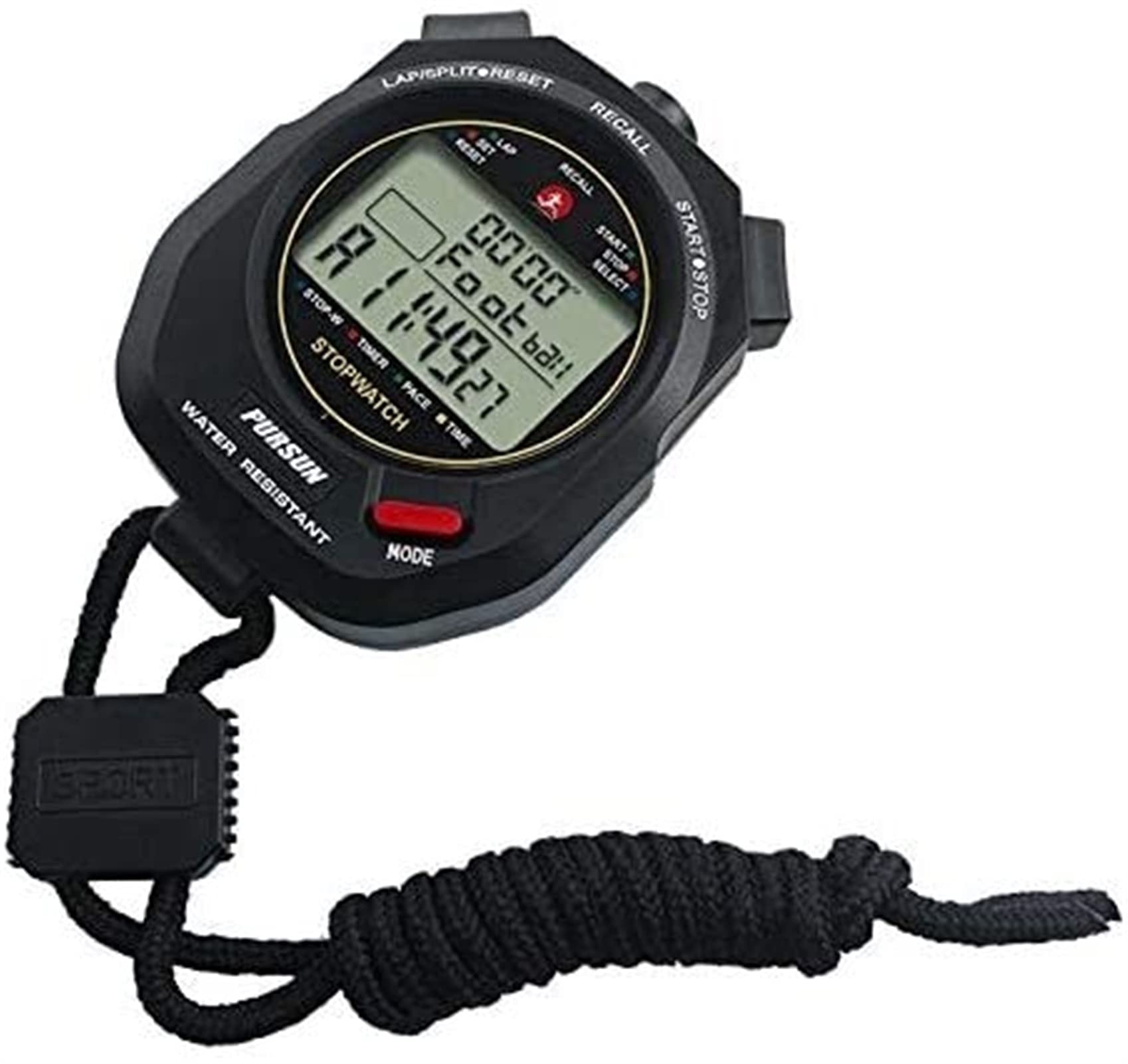 HZFWH Digital Stopwatch Timer - Waterproof Sports Stopwatch for Running, Training, Fitness, Coaching - Multifunction Electronic Stopwatch with Lap/Split Time (2 Pack) - Perfect for Track Meets, Gym Workouts & Outdoor Activities