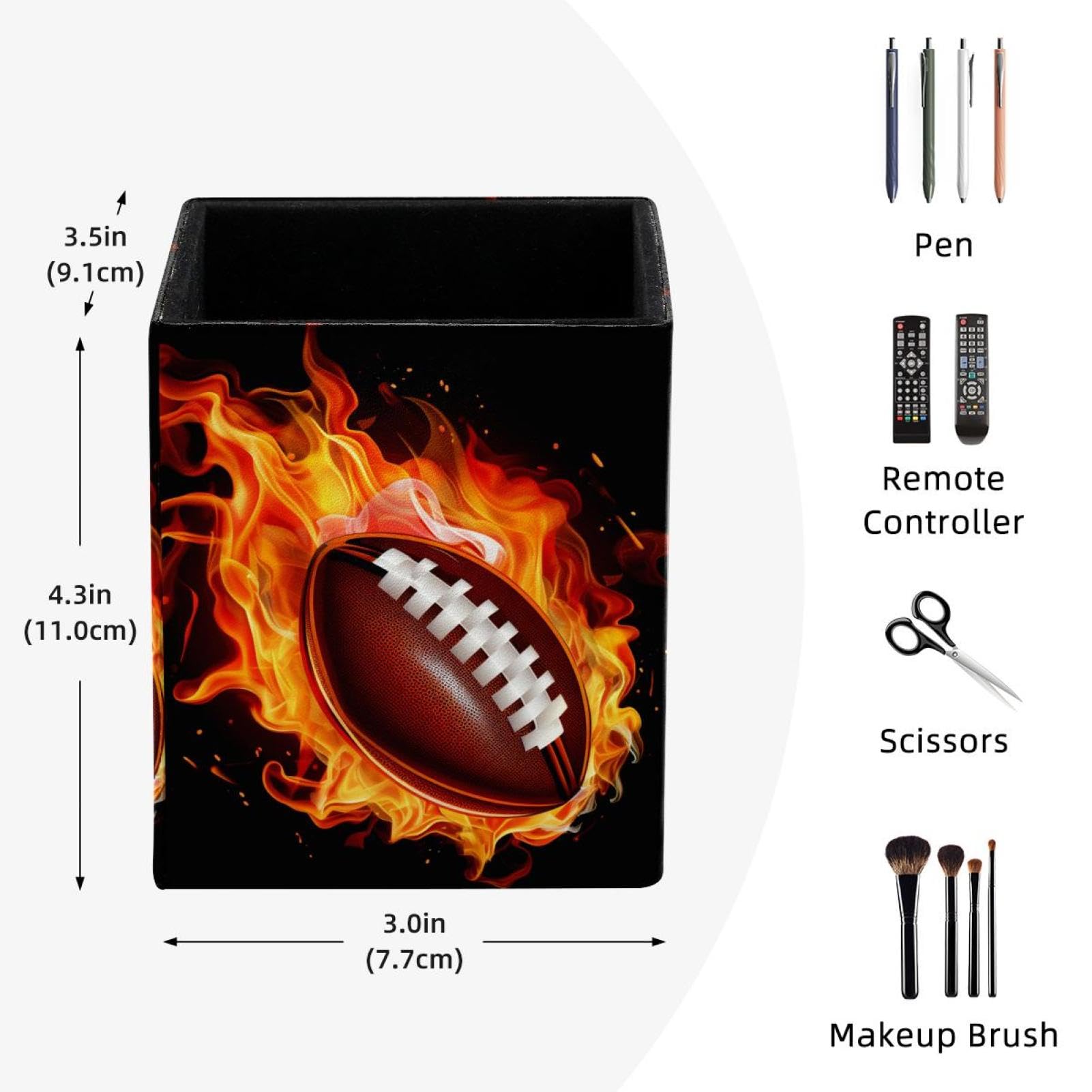 Football-Themed Pen Holder for Desk - Stylish Pen Organizer & Desk Accessory for Office, School, or Home Workspace Decor
