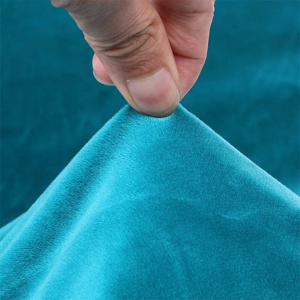 Luxury Velvet Stretch Dining Chair Covers - Washable & Removable Slipcovers for Dining Room, Kitchen, Hotel - Peacock Blue (Set of 6) | Perfect for Home Decor, Restaurant Seating & Event Furniture Protection