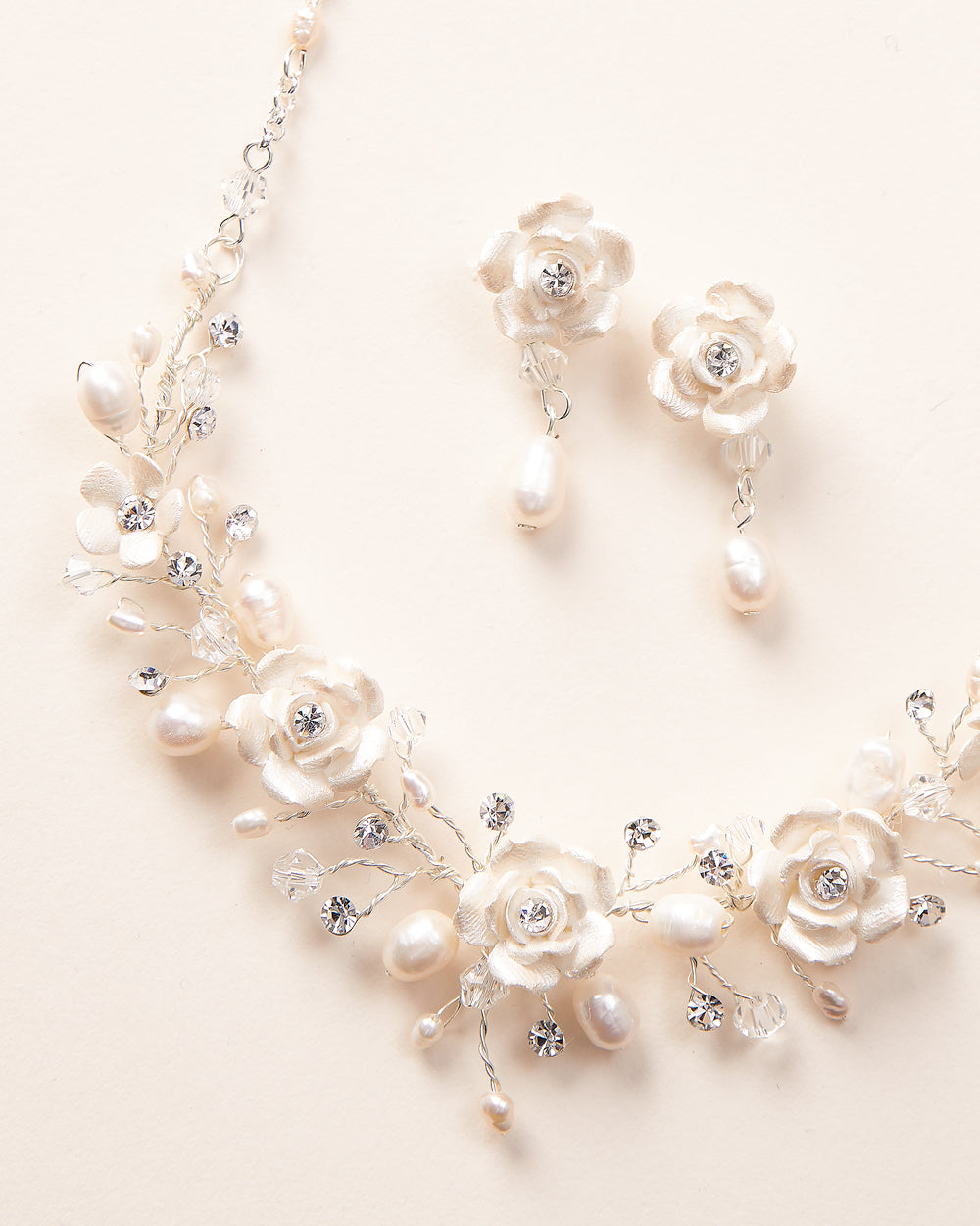 Elegant Rose Flower Jewelry Set - 18K Gold Plated Necklace & Earrings for Women | Perfect for Valentine's Day Gifts, Anniversary Presents & Romantic Date Nights