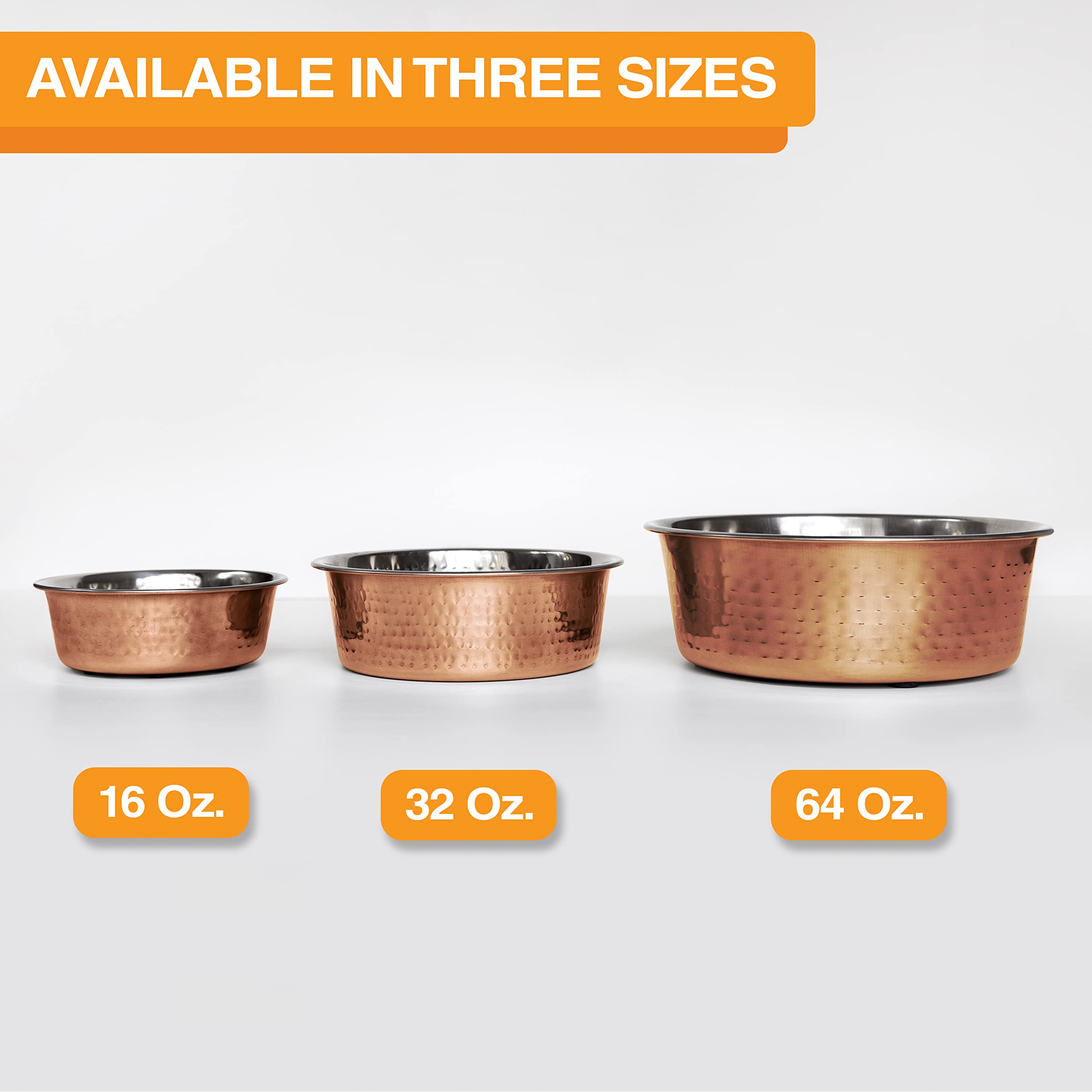 Premium Hammered Copper Pet Bowls - Luxury Designer Dog & Cat Dishes for Food & Water (Small Size) - Perfect for Home Decor & Upscale Pet Dining Areas