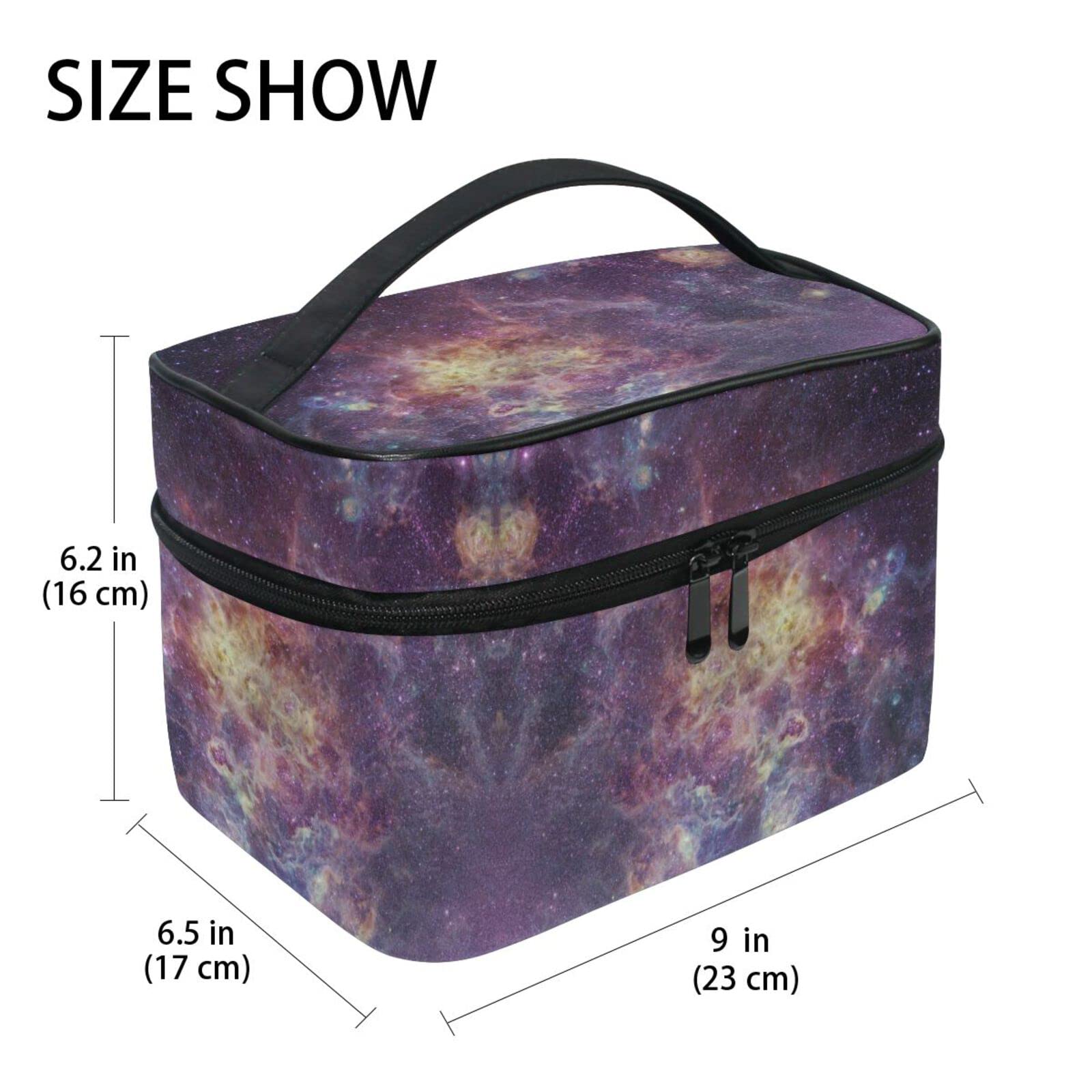 Starry Sky Nebula Cosmetic Bag - Waterproof Makeup Pouch for Women & Girls | Travel Toiletry Organizer with Zipper for Cosmetics, Brushes & Accessories | Perfect for Travel, Gym, Beach & Daily Use