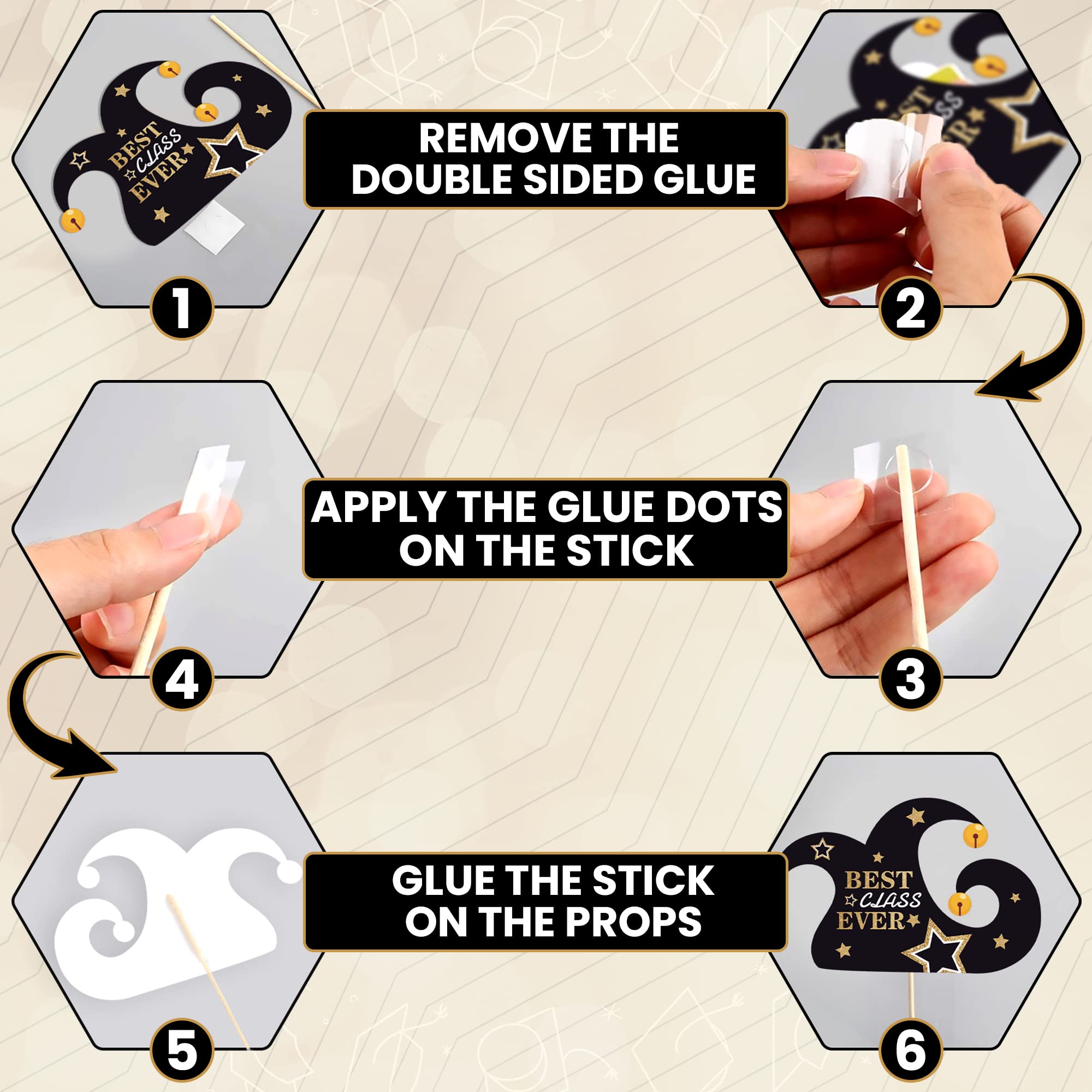 KatchOn Graduation Photo Booth Props 2024 - 25 Pack Black & Gold Class of 2025 Decorations | Perfect for Graduation Parties, Photo Shoots & Commencement Celebrations