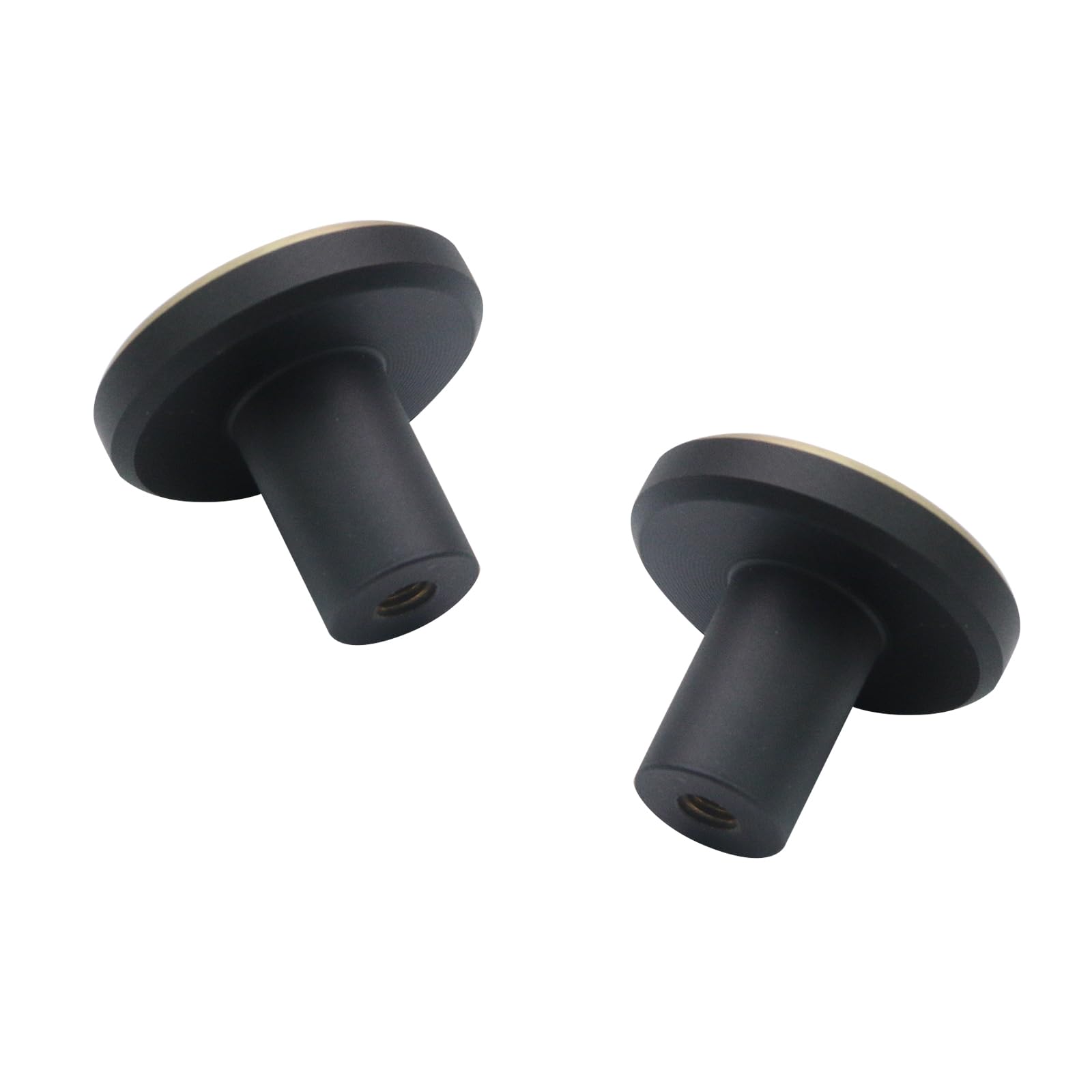 Mcredy Cabinet Knobs Drawer Pulls Handles - 1x0.8 Inch (DxH) Brass & Black Knob Set of 2 - Perfect for Kitchen Cabinets, Bathroom Vanities & Furniture Upgrades