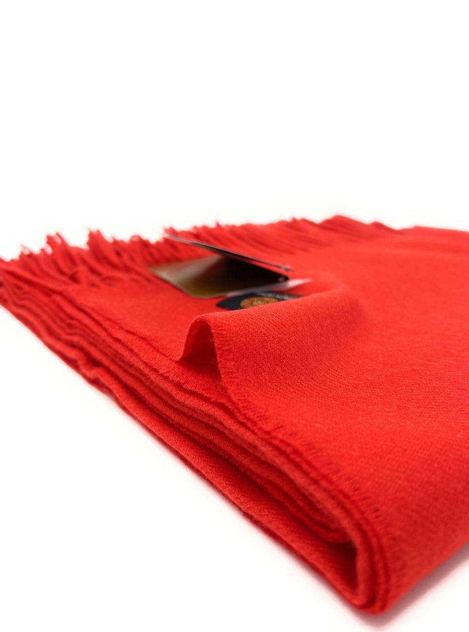 Premium 100% Baby Alpaca Wool Throw Blanket - Hypoallergenic, Allergen Free, Ultra Soft & Warm - 51x71 Inches (Cayenne) - Perfect for Cozy Home Decor, Sofa, Bed & Travel Accessory