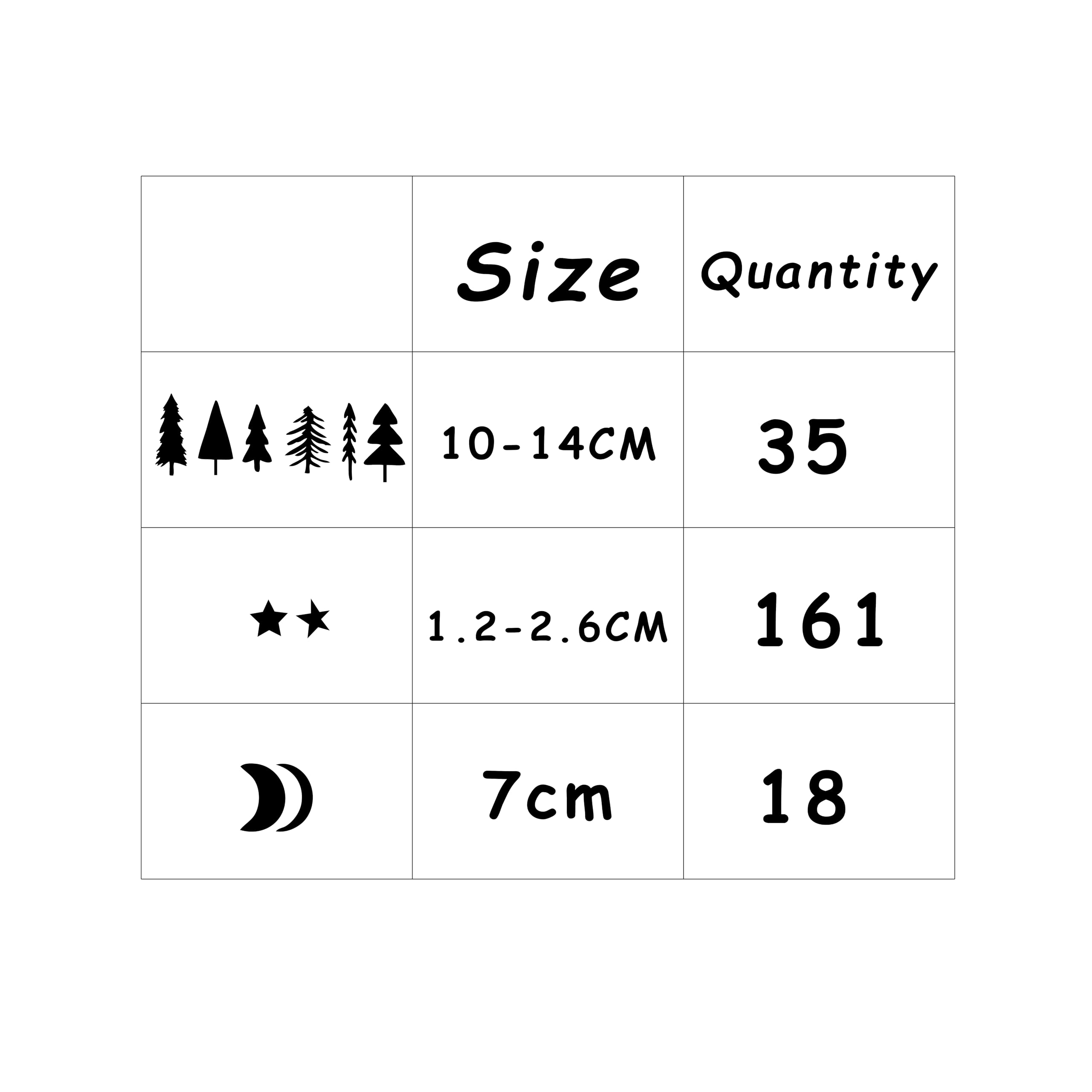 Starry Night Forest Wall Decals - Moon and Stars Peel & Stick Removable Wall Stickers for Kids Room & Nursery Decor - Black (Perfect for Bedroom, Playroom & Dorm Room Wall Art)