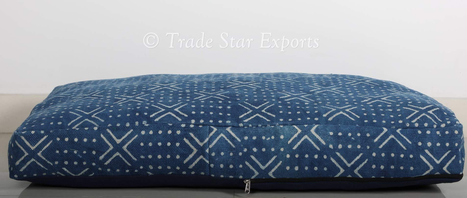 Handwoven African Mudcloth Print Pillow Cover - Decorative Ethnic Block Print Cushion Case for Floor, Bed, Sofa & Meditation | Boho Home Decor, Baby Nursery & Bohemian Living Room Accent (Pattern 1)