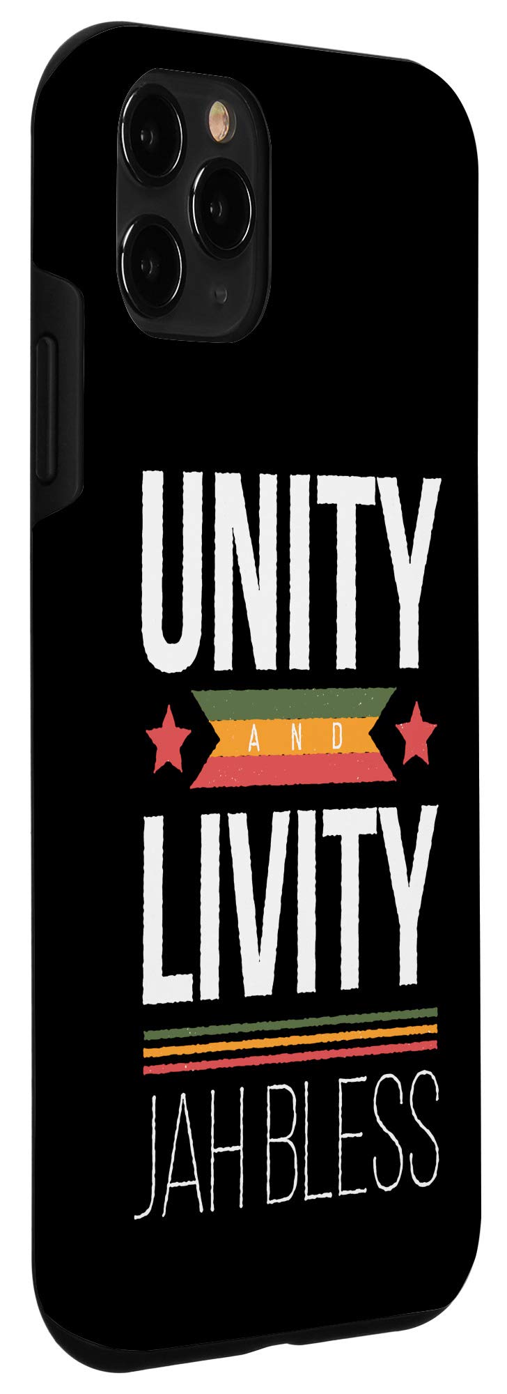 iPhone 11 Pro Case - Rastafari Reggae Music Inspired Design with Jamaica Flag Colors (Red, Green, Yellow) - Perfect Gift for Reggae Lovers & Music Festival Goers