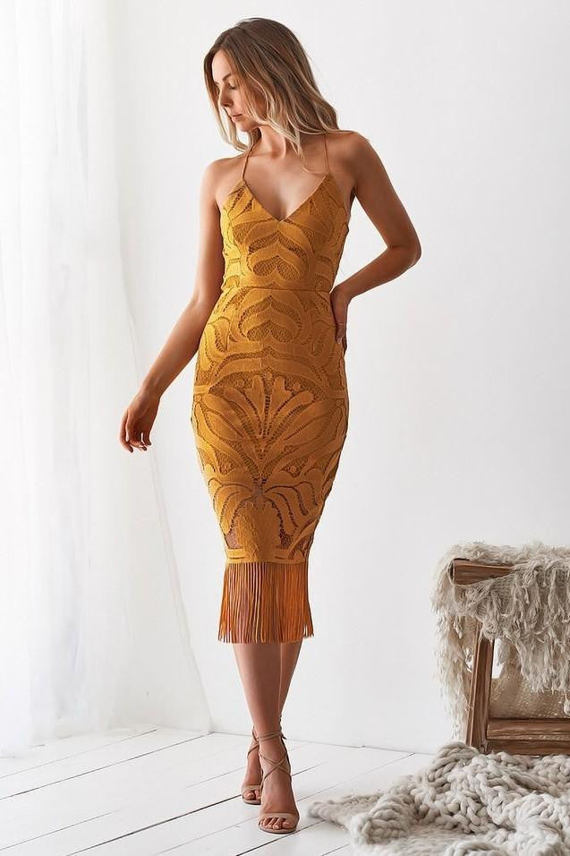 Khaleesi Dress Mustard Yellow - Medieval Fantasy Costume for Cosplay, Halloween & Renaissance Fairs | Game of Thrones Inspired Outfit