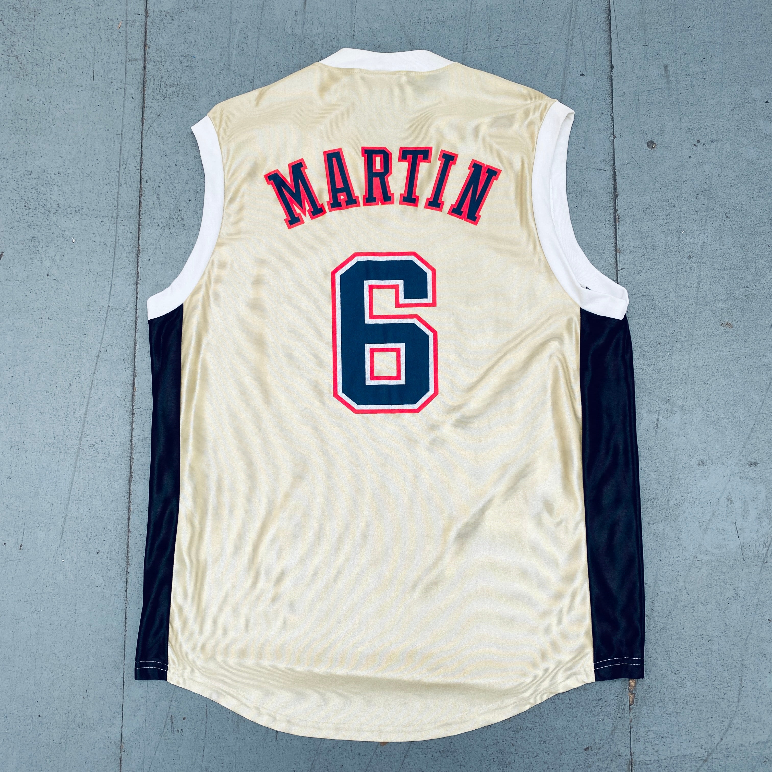 Authentic Kenyon Martin 2002-03 New Jersey Nets White & Gold Majestic Jersey with 2003 NBA Finals Patch - Size Large - Perfect for Basketball Fans, Collectors and Game Day Outfits