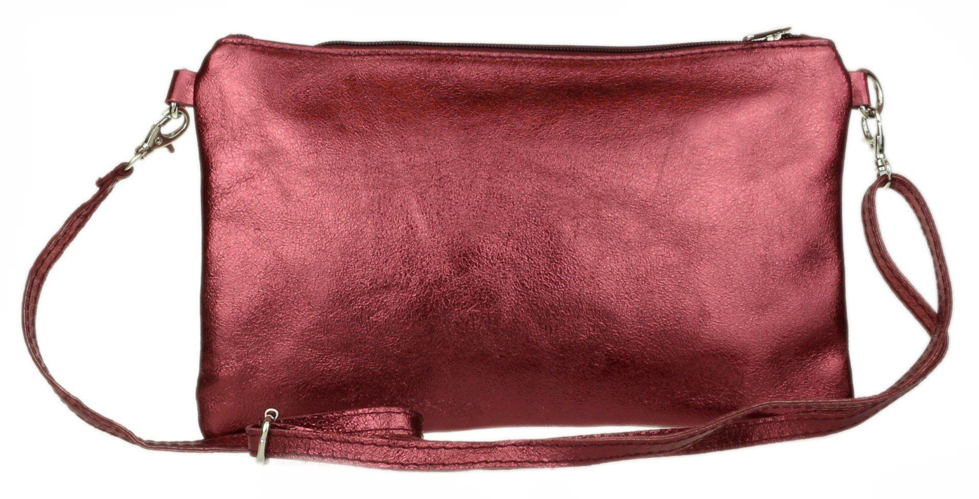 Stylish Women's Italian Snake Skin Metallic Leather Clutch Bag - Elegant Evening Purse for Parties, Weddings & Special Occasions