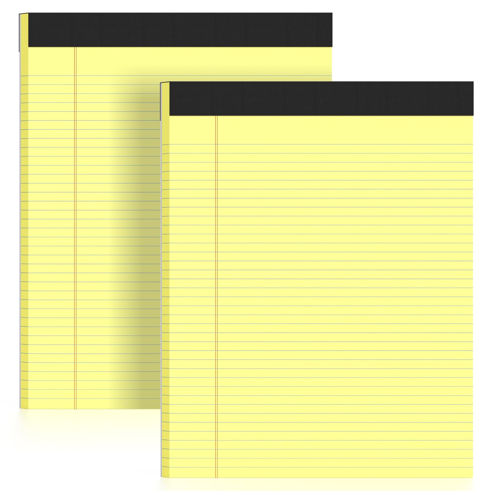 2 Pack Yellow Legal Pads - 8.5 x 11 Inches, College Ruled Writing Notepads, 30 Sheets per Pad, 8.5