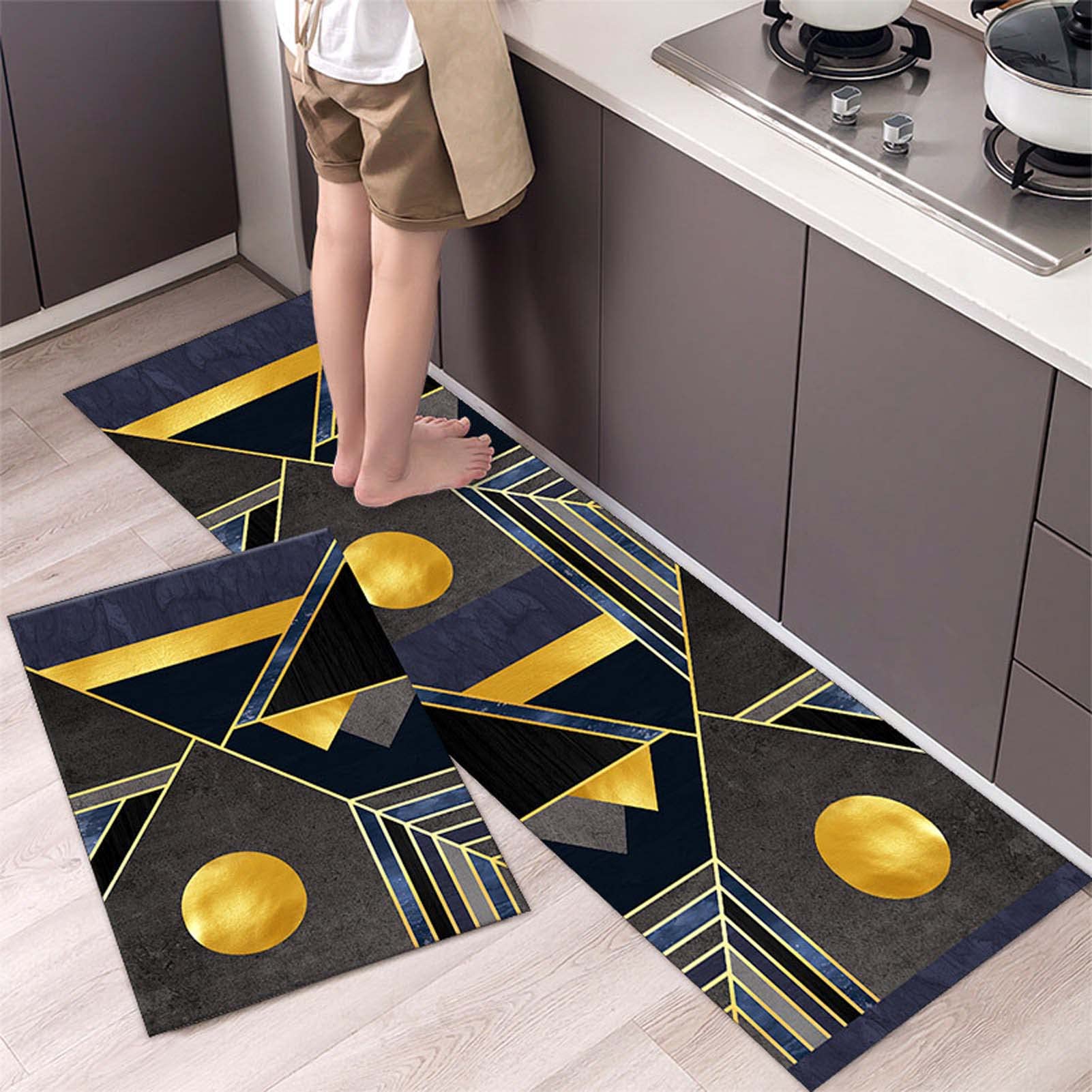 WDAWD Non-Slip Washable Kitchen Rugs Set of 2 - Soft Absorbent Floor Mats for Kitchen, Sink, Laundry Room, Hallway & Dining Area | Anti-Skid Runner Carpets for Home & Office Use
