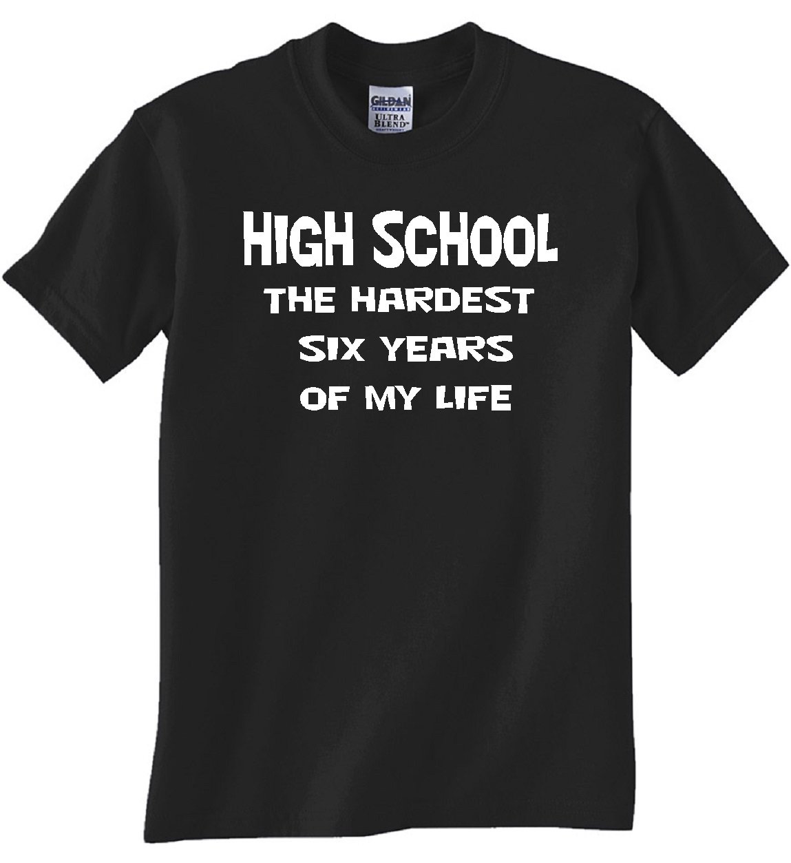 Gildan Men's High School Black Cotton T-Shirt - Comfortable Casual Tee for School, Sports, and Everyday Wear