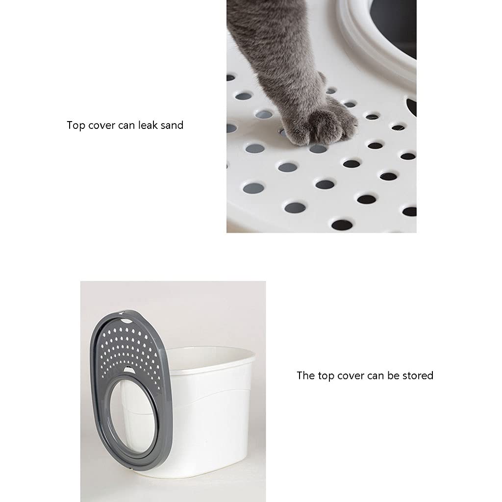 Top-Entry Cat Litter Box with Anti-Sand Design - Large Semi-Enclosed Cat Toilet for Multiple Cats - Durable Snail-Shaped Litter Box for Home & Office Use (Color: A)