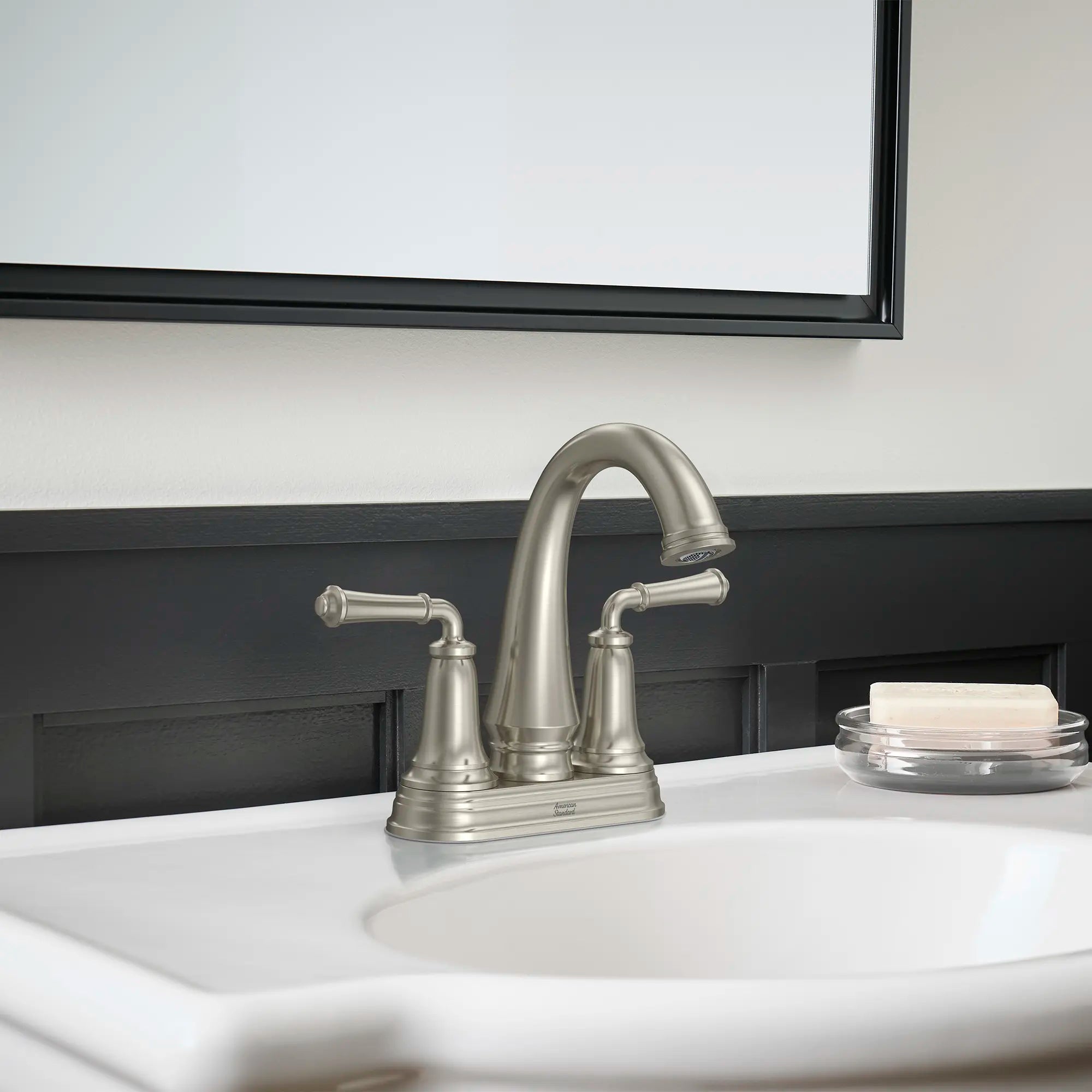 Delancey® 4 Inch Centerset 2 Handle Bathroom Faucet - 1.2 GPM/4.5 LPM Water-Saving Design with Lever Handles - Perfect for Small Bathrooms, Powder Rooms & Guest Baths