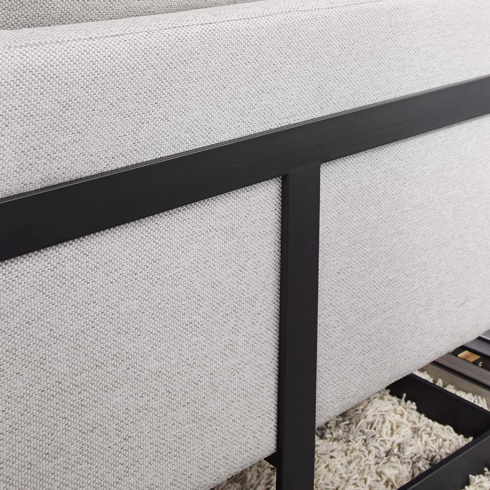 Modway Posse Upholstered Fabric Accent Chair - Black Modern Lounge Chair for Living Room, Bedroom & Office - Comfortable Seating for Home Decor