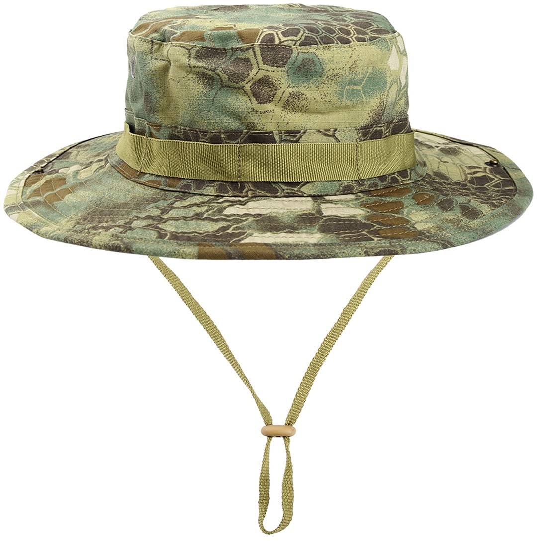 Waterproof Boonie Hat Adjustable Camouflage Bucket Cap - Wide Brim Sun Hat for Men & Women - Perfect for Hiking, Fishing, and Outdoor Summer Activities