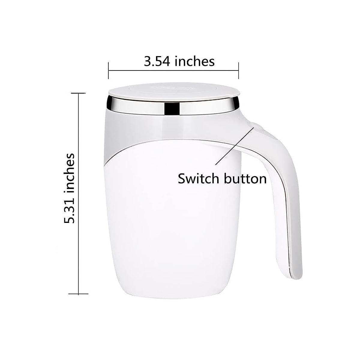 Milex SMART SELF-STIRRING CUP - Electric Stirring Mug for Coffee, Tea & Hot Beverages - Perfect for Office, Travel & Home Use