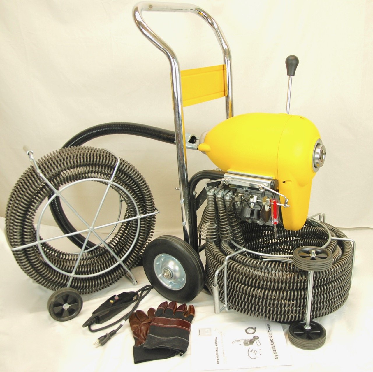 BLUEROCK SDS200B 1.5HP Drain Cleaning Kit with 120' Cable - for Pipe Clogs