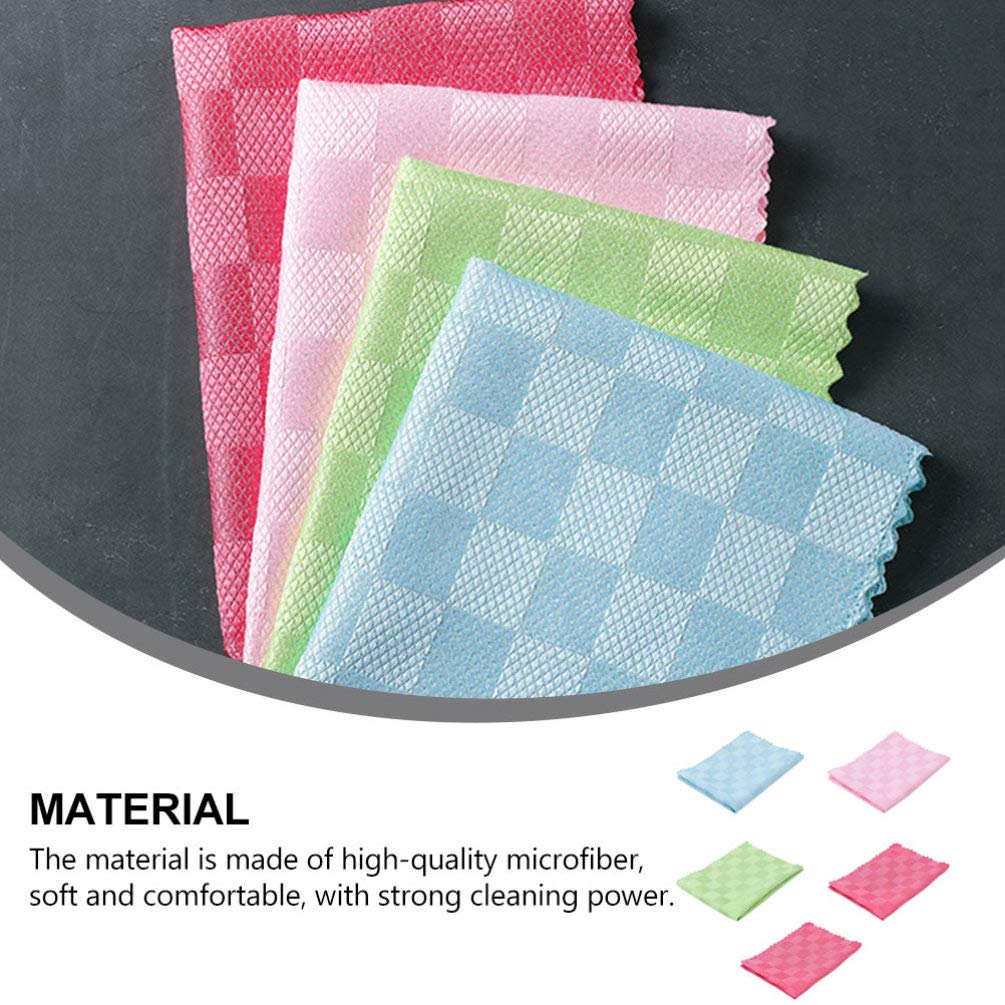 Premium 5-Pack Microfiber Cleaning Cloths - Streak-Free Glass Cleaning, Dish Drying & Kitchen Towels | Super Absorbent, Reusable & Lint-Free for Windows, Dishes, Countertops & Dining Tables
