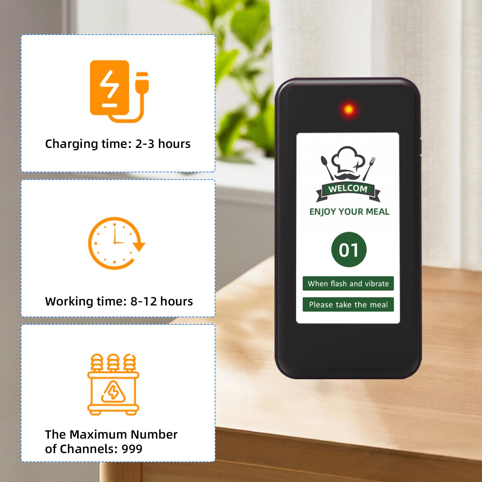 Restaurant Pager System - 16 Wireless Pagers with 1600ft Range for Food Service, Food Trucks & Social Distancing | Durable Order Buzzers for Efficient Restaurant Calling & Customer Notification