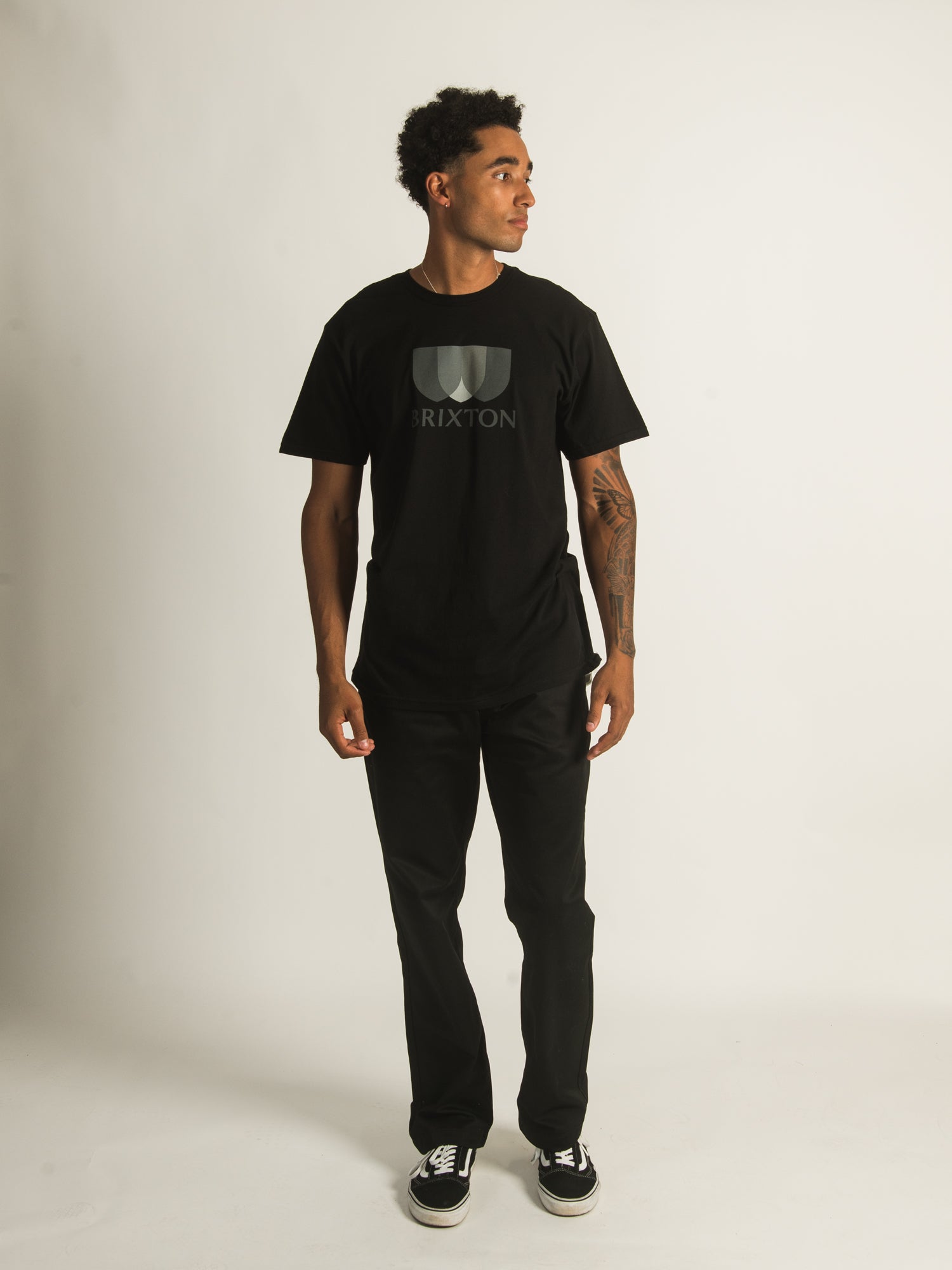 BRIXTON ALTON Solid Cotton T-Shirt for Men - Casual & Comfortable Tee - Clearance Sale - Perfect for Everyday Wear and Street Style