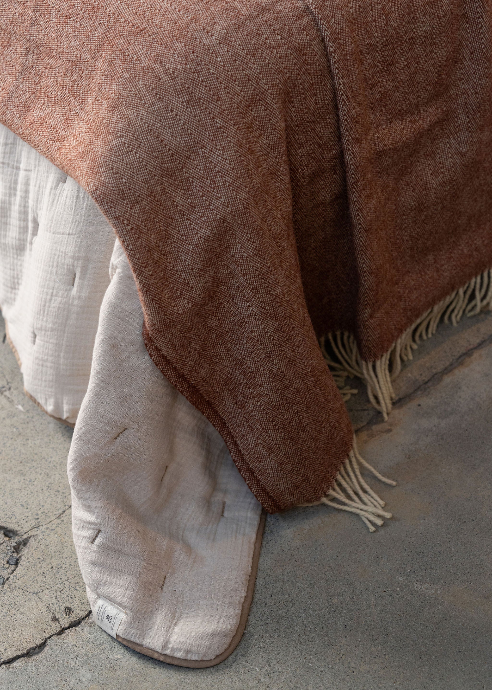 Premium Serra da Estrela Wool Throw & Bed Cover - Soft Terracotta Blanket for Cozy Bedroom & Living Room - Perfect for Winter Warmth, Sofa Decor, and Guest Bedding