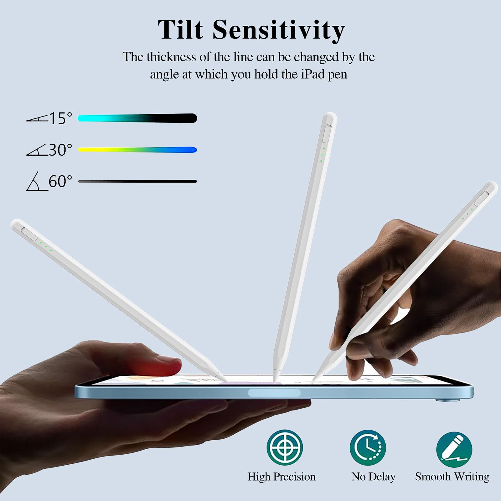 Fast Charging Stylus Pen for iPad 11th & 10th Gen (14-Min Charge) - Palm Rejection, Tilt Sensitivity with Pencil Holder - Compatible with iPad Air 11/13-inch (M3/M2), iPad Pro 11/13-inch (M4), iPad 6-11th Gen - Perfect for Digital Art, Note Taking & Professional Design Work