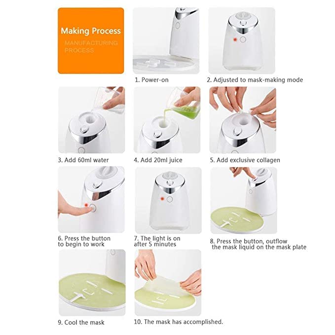 Sisliya DIY Natural Fruit & Vegetable Face Mask Maker - Fresh Collagen Beauty Machine for Glowing Skin - Automatic Facial Mask Maker for Home Spa & Skincare Routine
