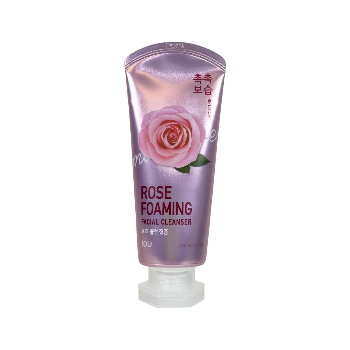 IOU Rose Foaming Facial Cleanser - Hydrating Face Wash with BHA & Hyaluronic Acid for Acne-Prone & Dry Skin | Gentle Daily Cleanser for Women & Men | Perfect for Morning & Night Skincare Routine