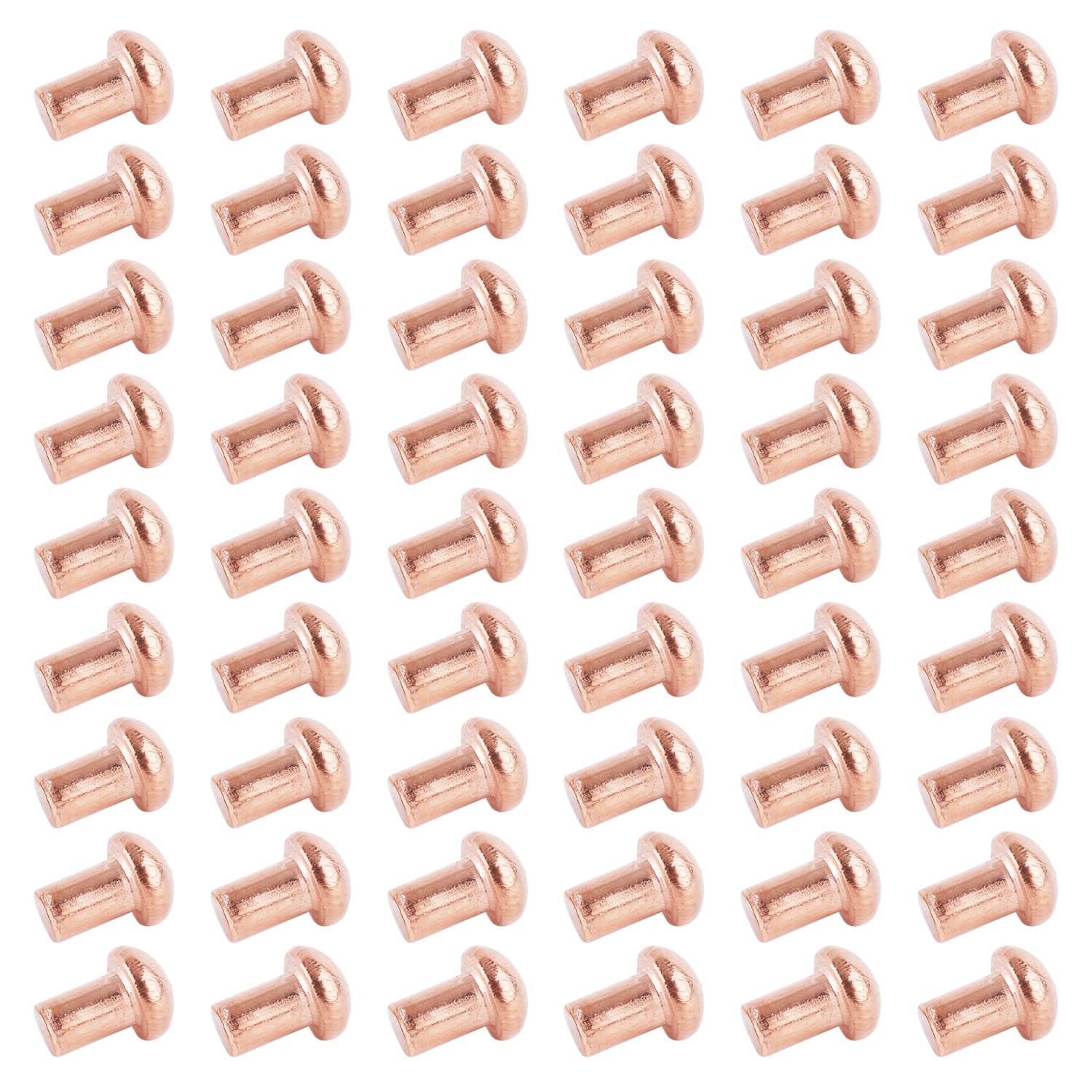 200Pcs M2 Copper Solid Rivets Kit - 0.08in Dia x 0.12in Length Round Head Fasteners for Electrical & DIY Projects - Perfect for Circuit Boards, Jewelry Making and Metal Crafting