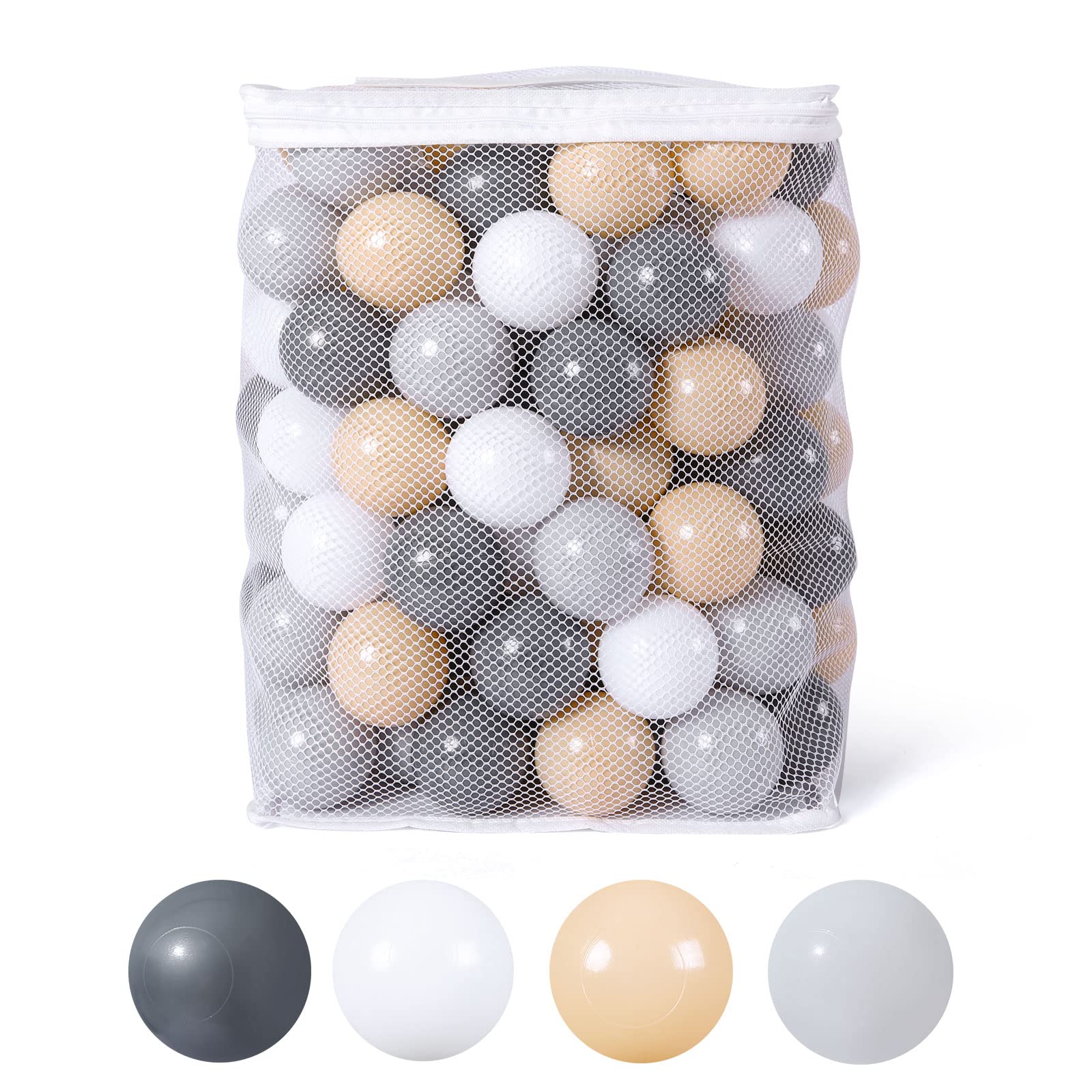 Non-Toxic 2.2-Inch Crush Proof Play Balls for Toddlers - Pack of 50/100/200 | Phthalate-Free & BPA-Free Plastic Shape Balls | Safe for Indoor Playpens, Kids Pools & Sensory Play Activities