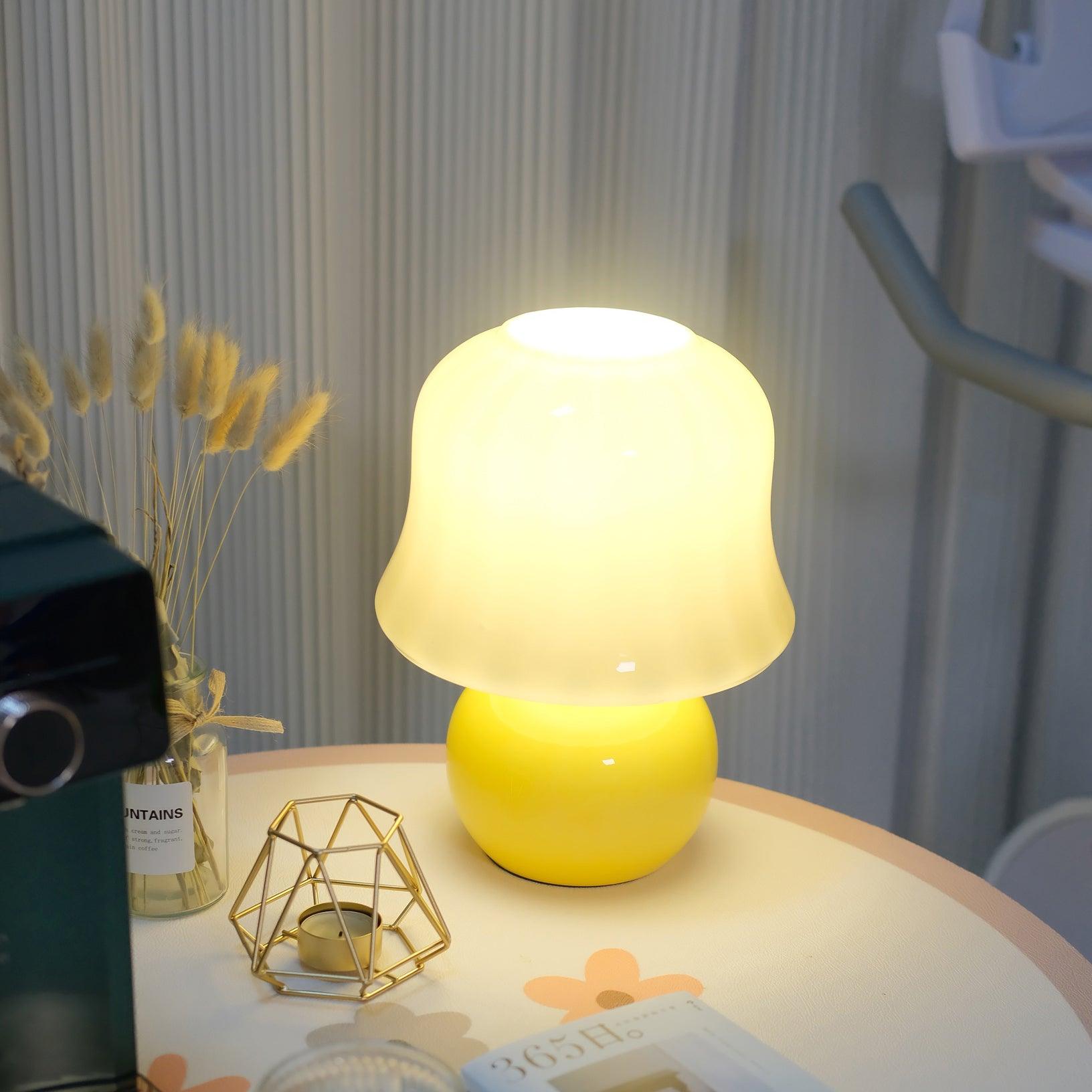 Creamy Mushroom Table Lamp - Modern Decorative Lighting for Bedroom, Living Room & Office - Soft Ambient Light for Cozy Home Decor
