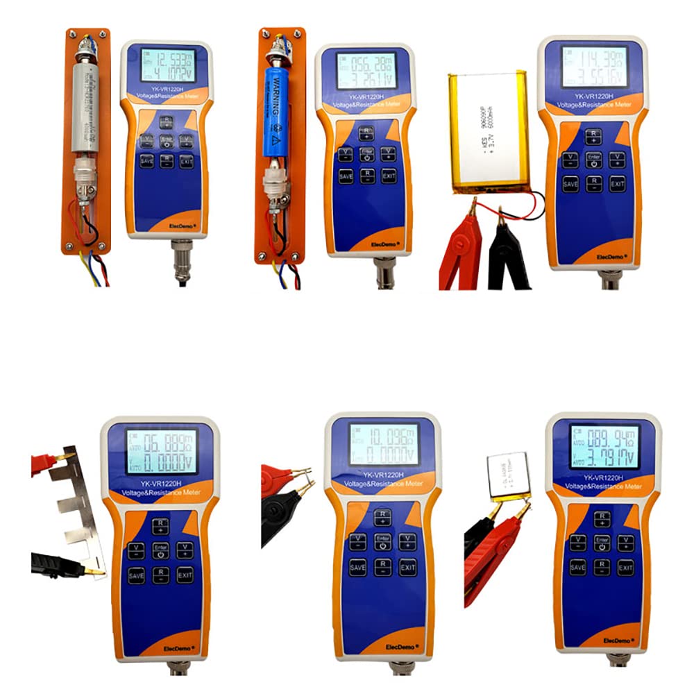 YK-VR1220H Rechargeable High Precision Battery Tester - 0.001mΩ-200Ω Internal Resistance Meter with 0.0001V±120V Voltage Measurement, MicroUSB Charging | Perfect for Automotive, Solar, and DIY Electronics Testing