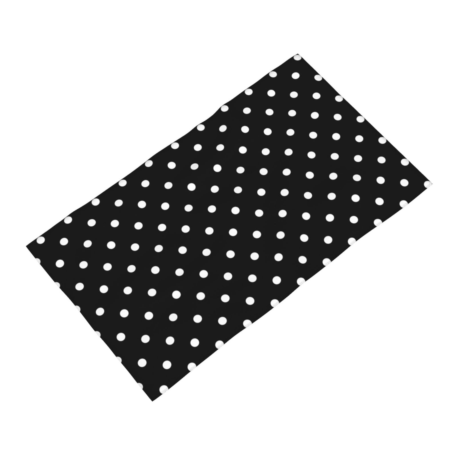 Premium Black and White Polka Dot Hand Towels Set of 2 - Soft 100% Cotton Guest & Face Towels for Bathroom Decor - 14.5