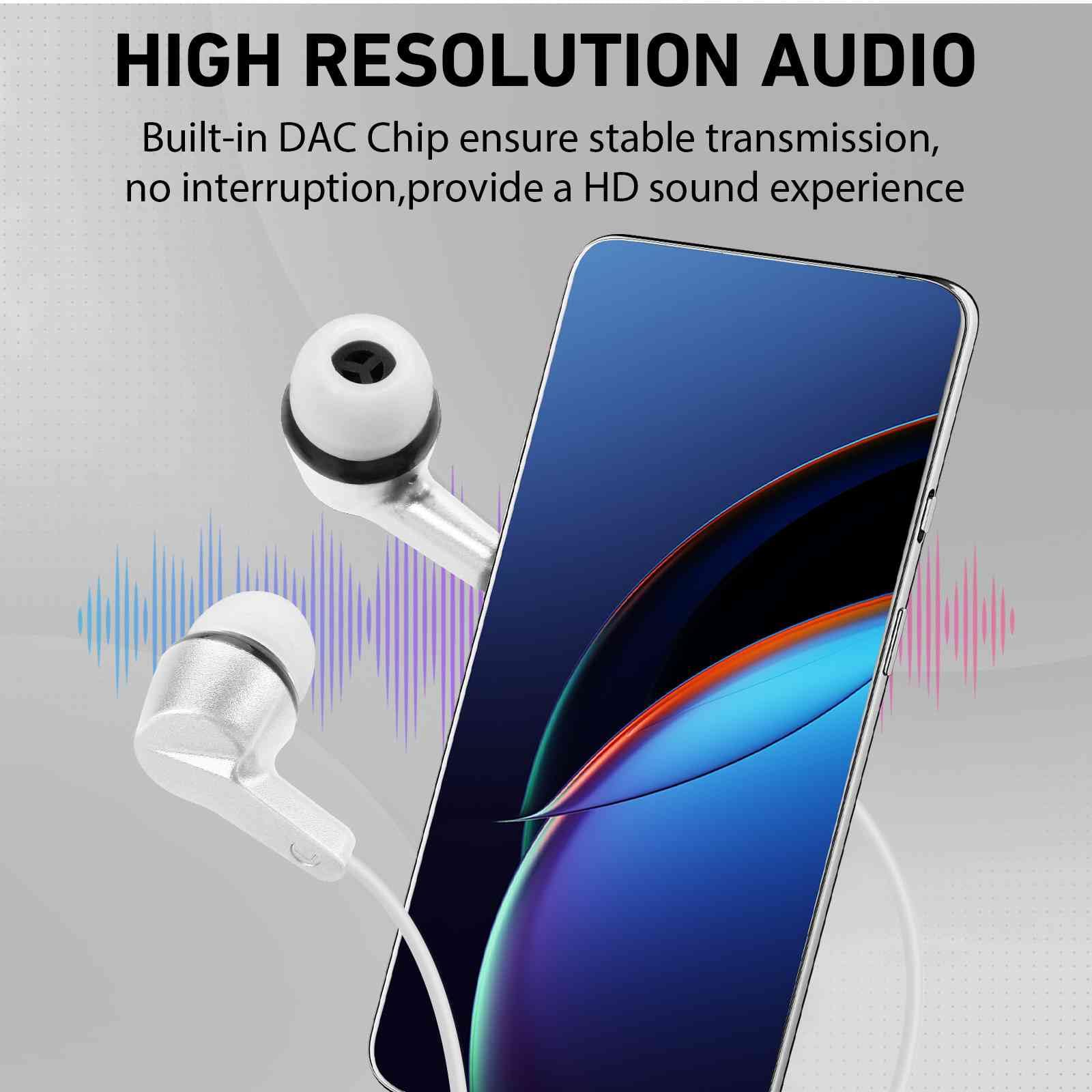 UrbanX R2 Wired in-Ear Headphones with Microphone - Noise Isolating Earbuds with Deep Bass & Tangle-Free Cord for Xolo Black | Includes Silicone Ear Tips | Perfect for Commuting, Workouts & Gaming
