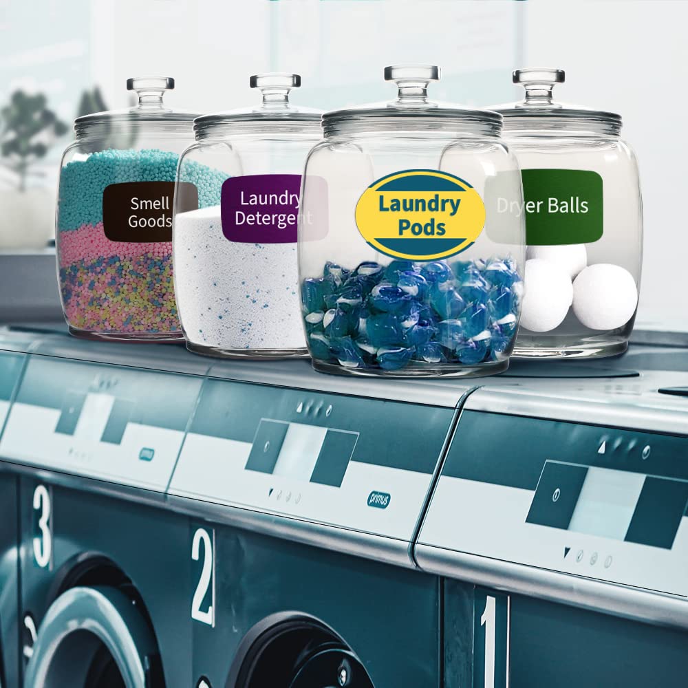 2.5 Gallon Glass Storage Jars with Airtight Lids - Wide Mouth Cookie Jars for Kitchen Pantry Organization - Perfect for Storing Flour, Rice, Sugar, Pasta & Candy - Ideal for Home Baking, Meal Prep & Bulk Food Storage