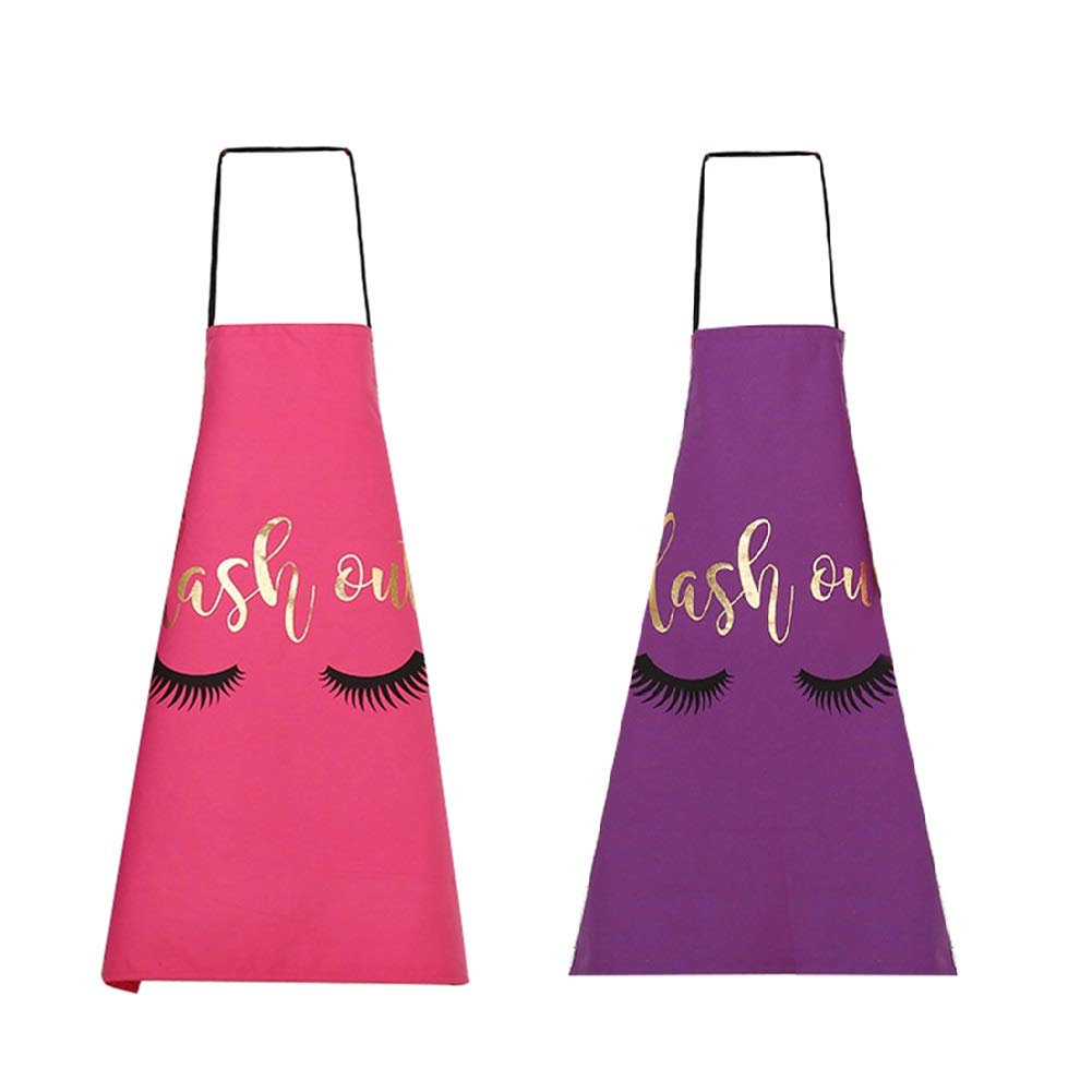 2Pcs Gold Lash Aprons - Premium Cotton Bib Aprons for Home Cooking, Coffee Shop & Cleaning - Durable & Stylish for Baking, Barista Work & Household Chores